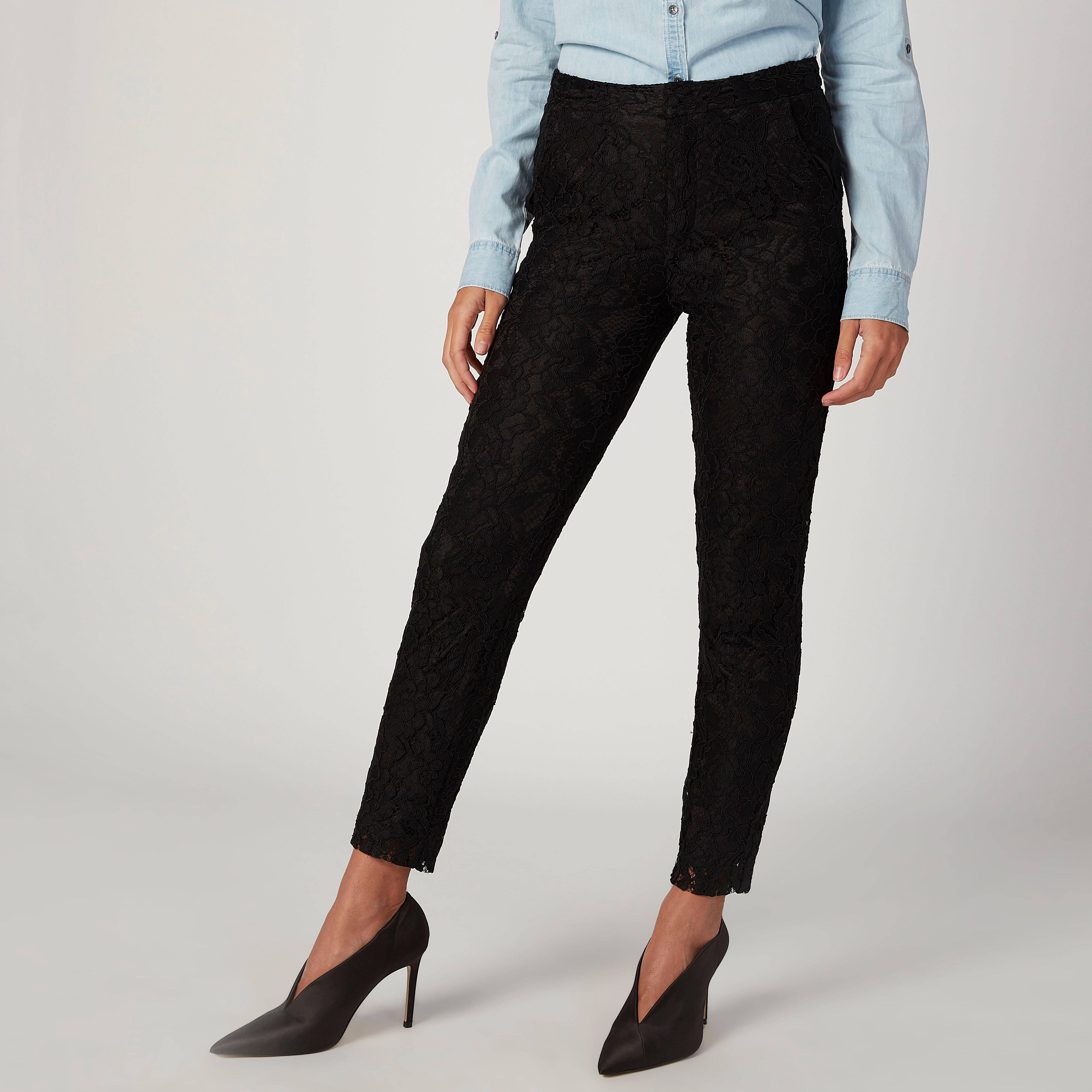 Sustainable Full Length Mid Waist Lace Pants with Pocket Detail-women-clothing-bottoms-trousers-image-1