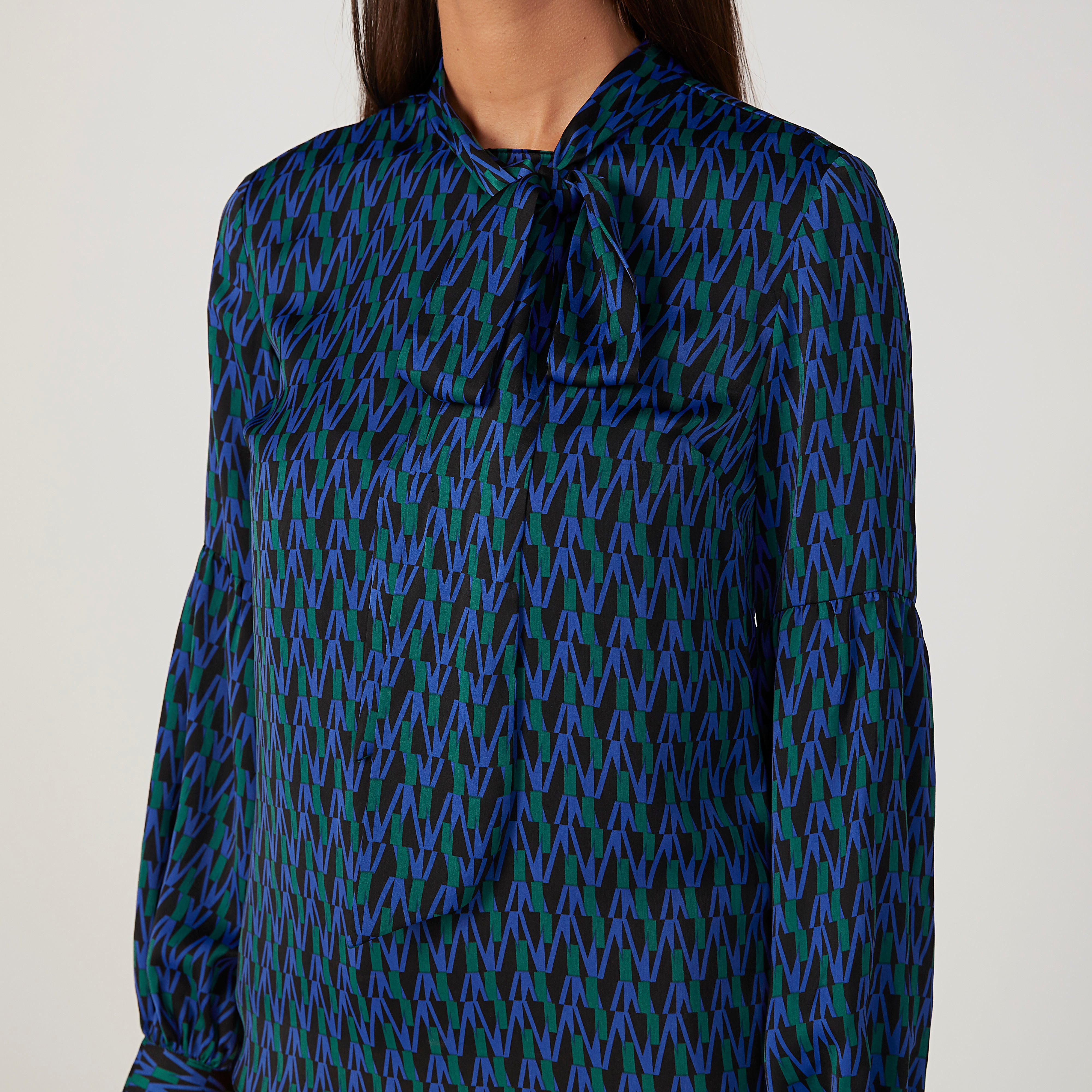 Printed Top with Necktie and Bishop Sleeves-women-clothing-shirtsandblouses-blouses-image-3