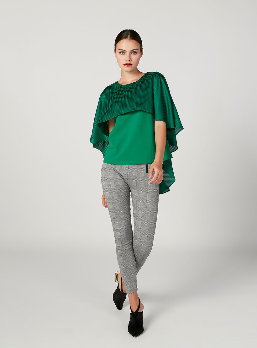 بلوزة بارزة الملمس بياقة عميقة وأكمام قصيرة-women-clothing-shirtsandblouses-blouses-image-4