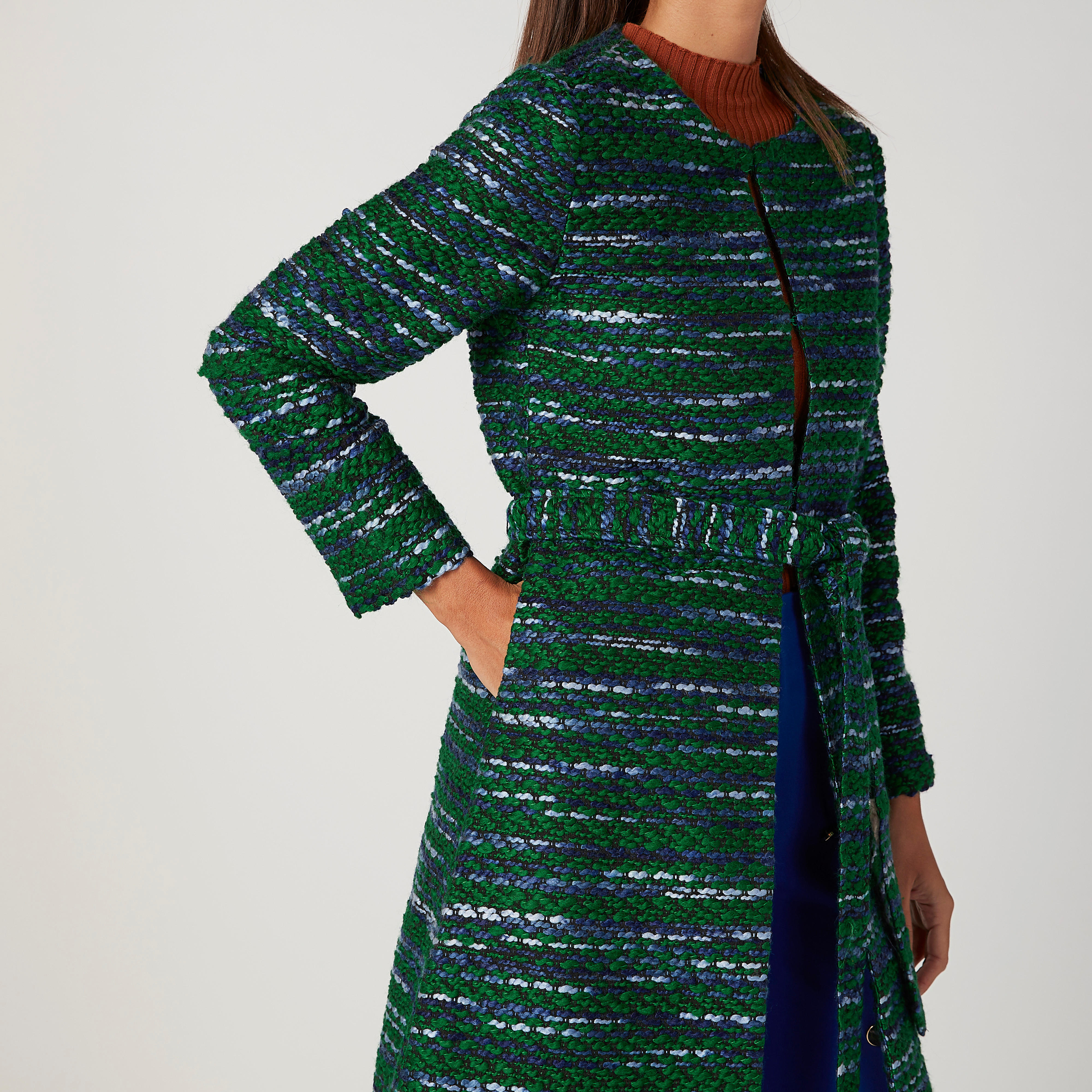 معطف بارز الملمس بأكمام طويلة وتفاصيل جيب-women-clothing-coatsandjackets-coats-image-3
