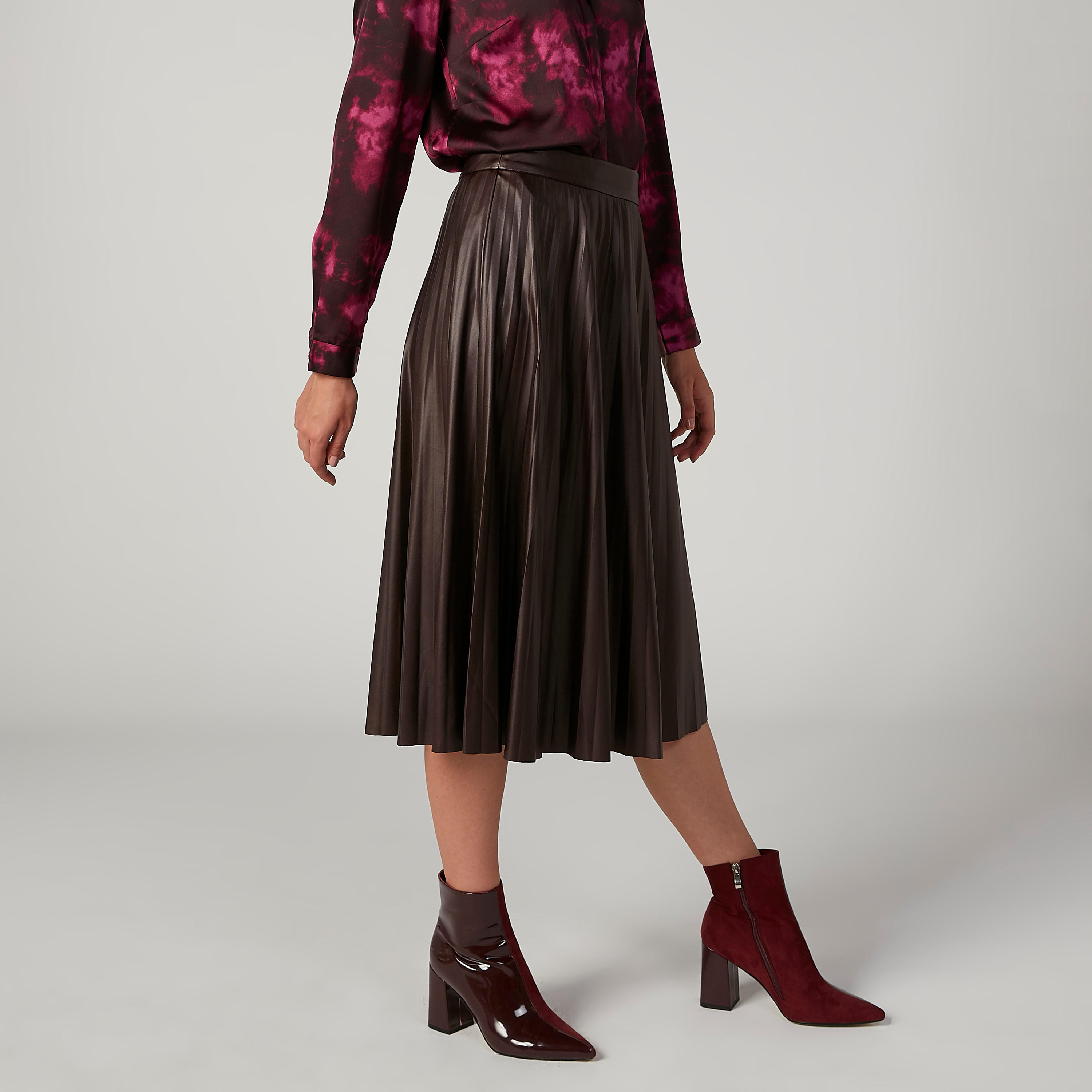 Sustainable Plain Midi A-line Skirt with Elasticised Waistband-women-clothing-bottoms-skirts-image-4