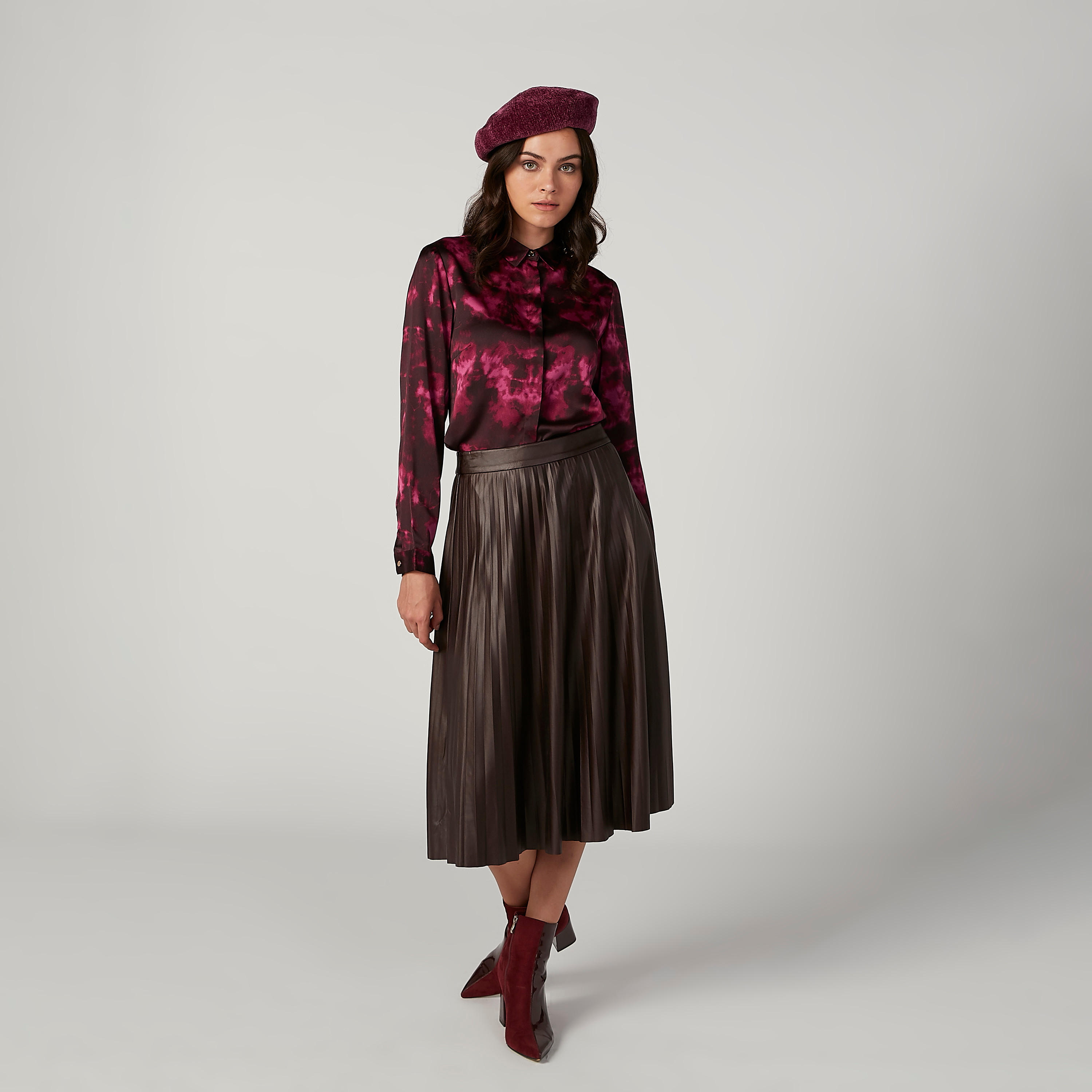 Sustainable Plain Midi A-line Skirt with Elasticised Waistband-women-clothing-bottoms-skirts-image-5