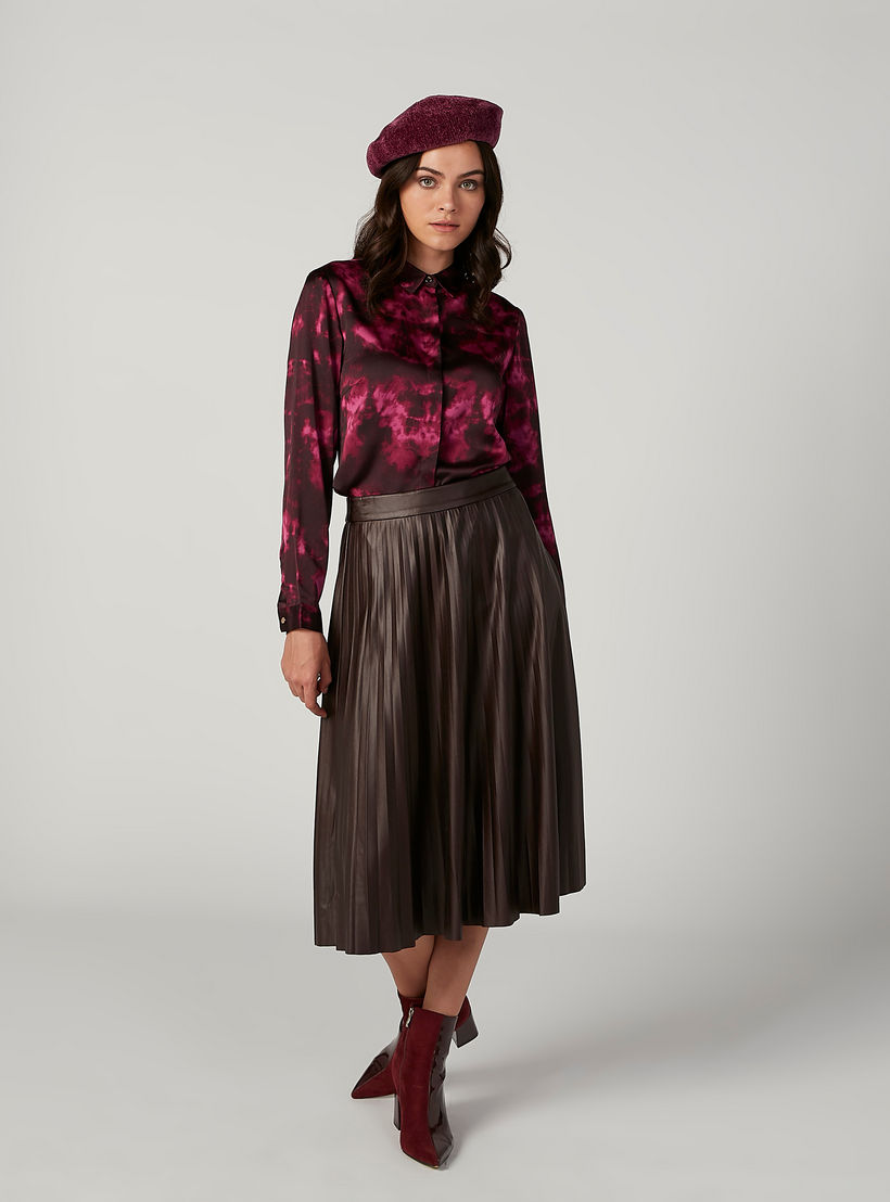 Sustainable Plain Midi A-line Skirt with Elasticised Waistband-women-clothing-bottoms-skirts-image-5