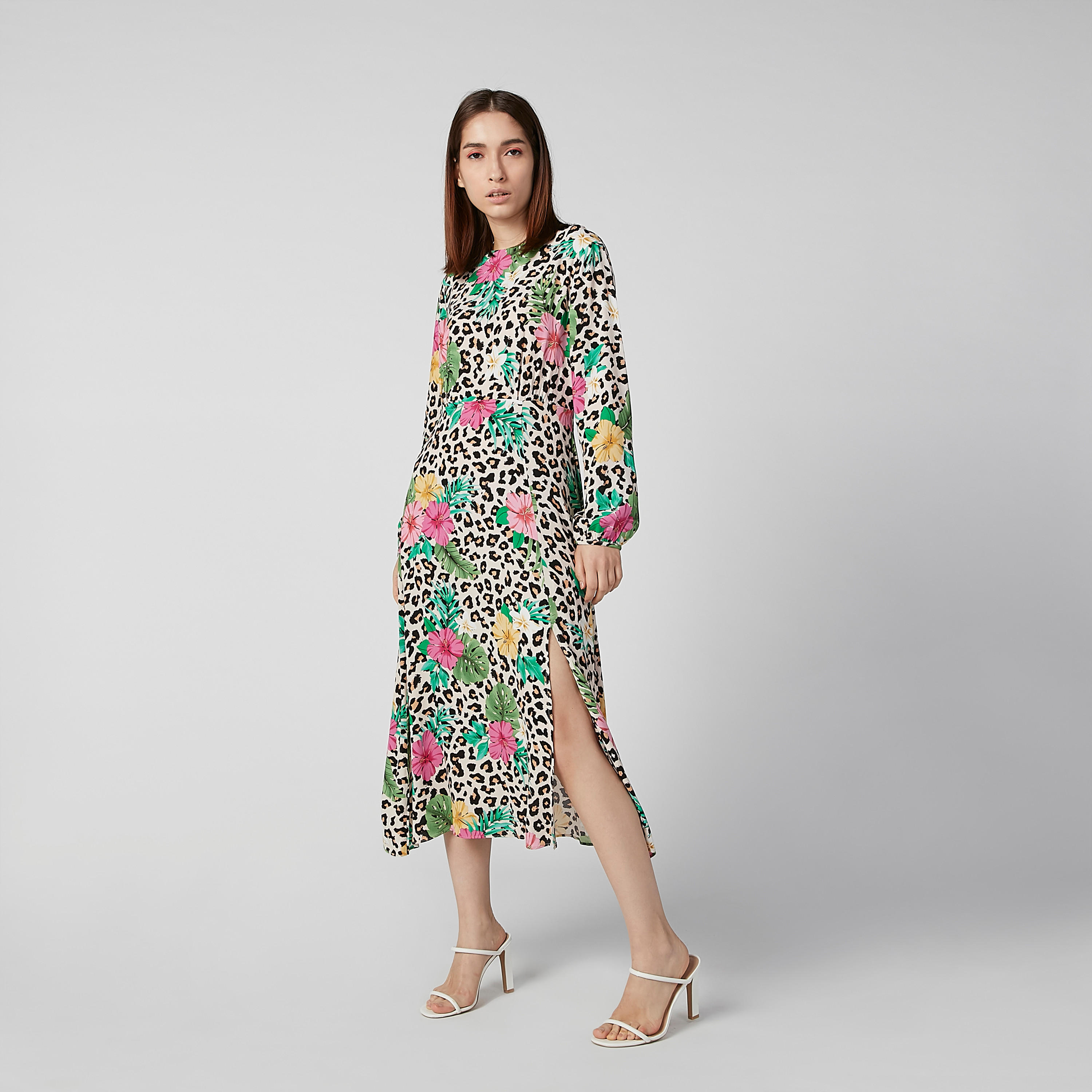 فستان مستدام ميدي إيه لاين بأكمام بيشوب وطبعات-women-clothing-dresses-image-3