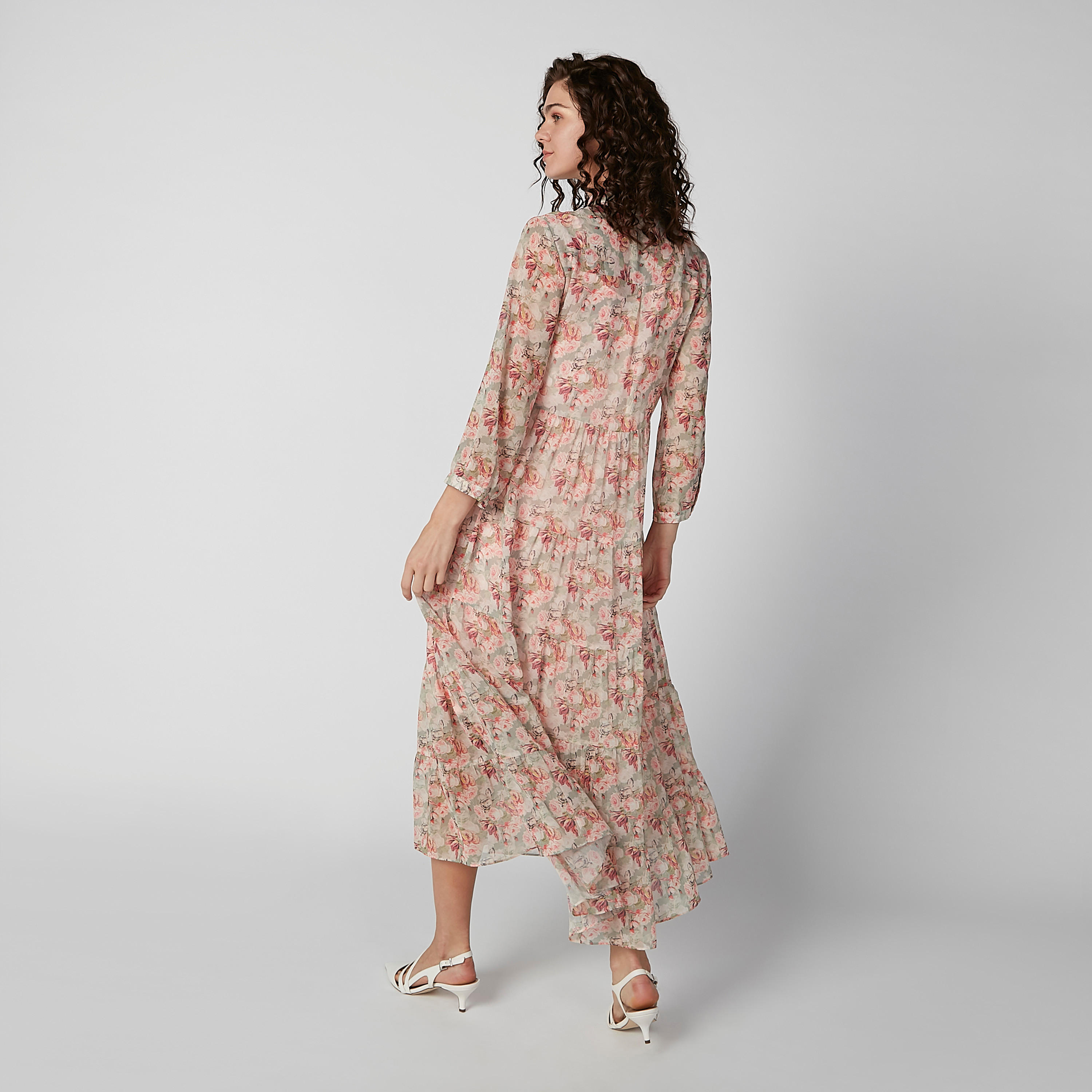 Sustainable Floral Printed Maxi A-line Dress with Long Sleeves-women-clothing-dresses-image-5