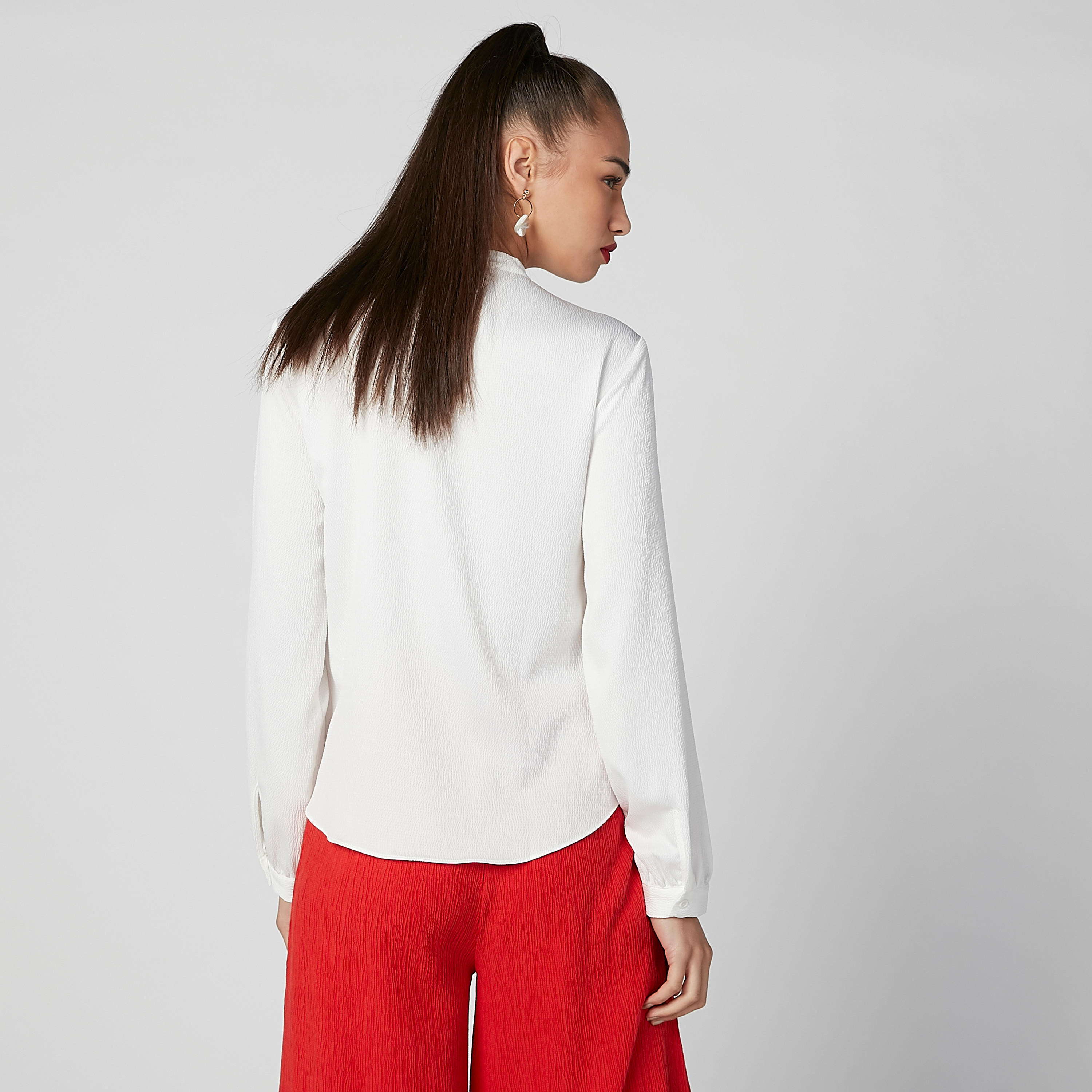 Sustainable Textured Top with High Neck and Long Sleeves-women-clothing-shirtsandblouses-blouses-image-4