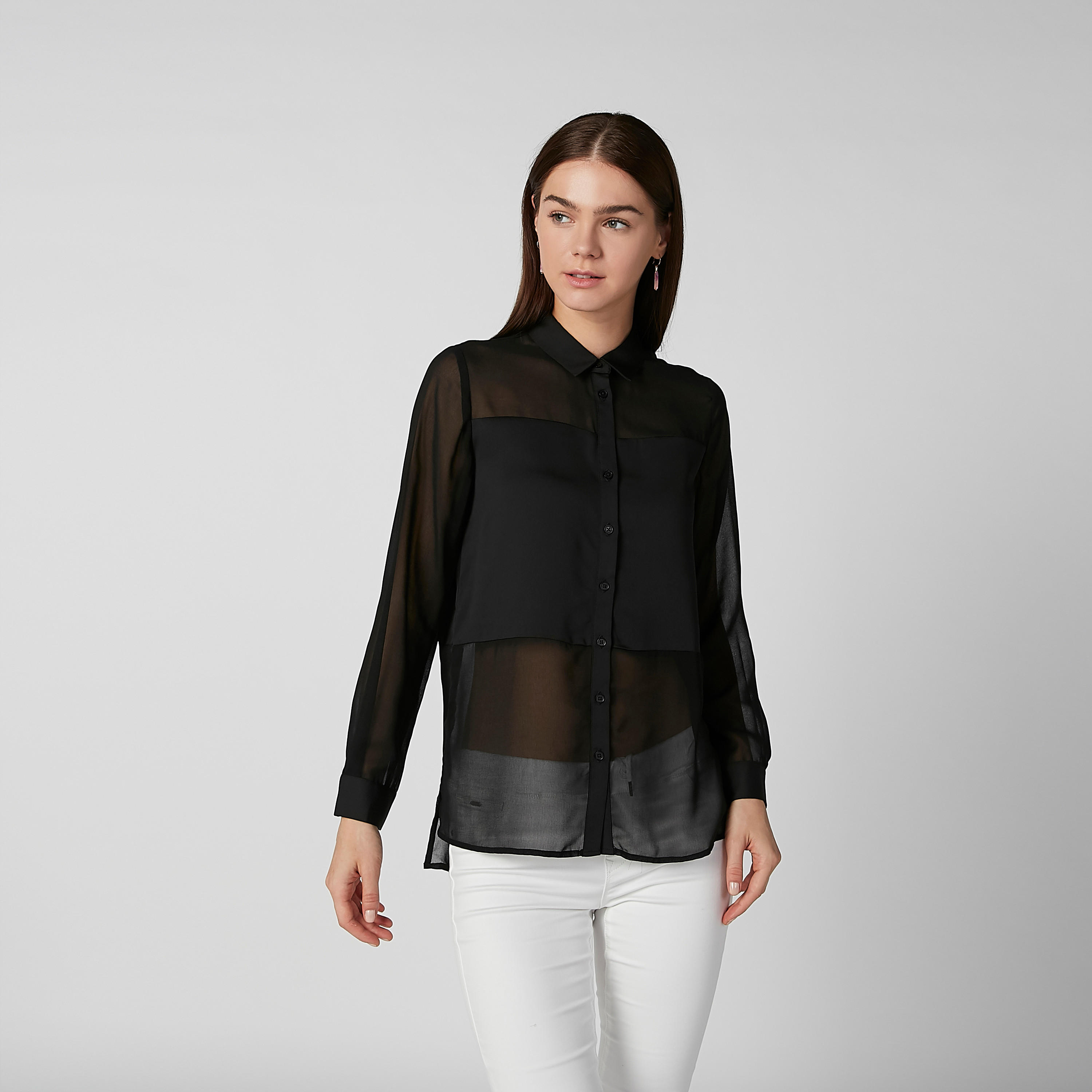 Sustainable Plain Shirt with Long Sleeves and High Low Hem-women-clothing-shirtsandblouses-shirts-image-3