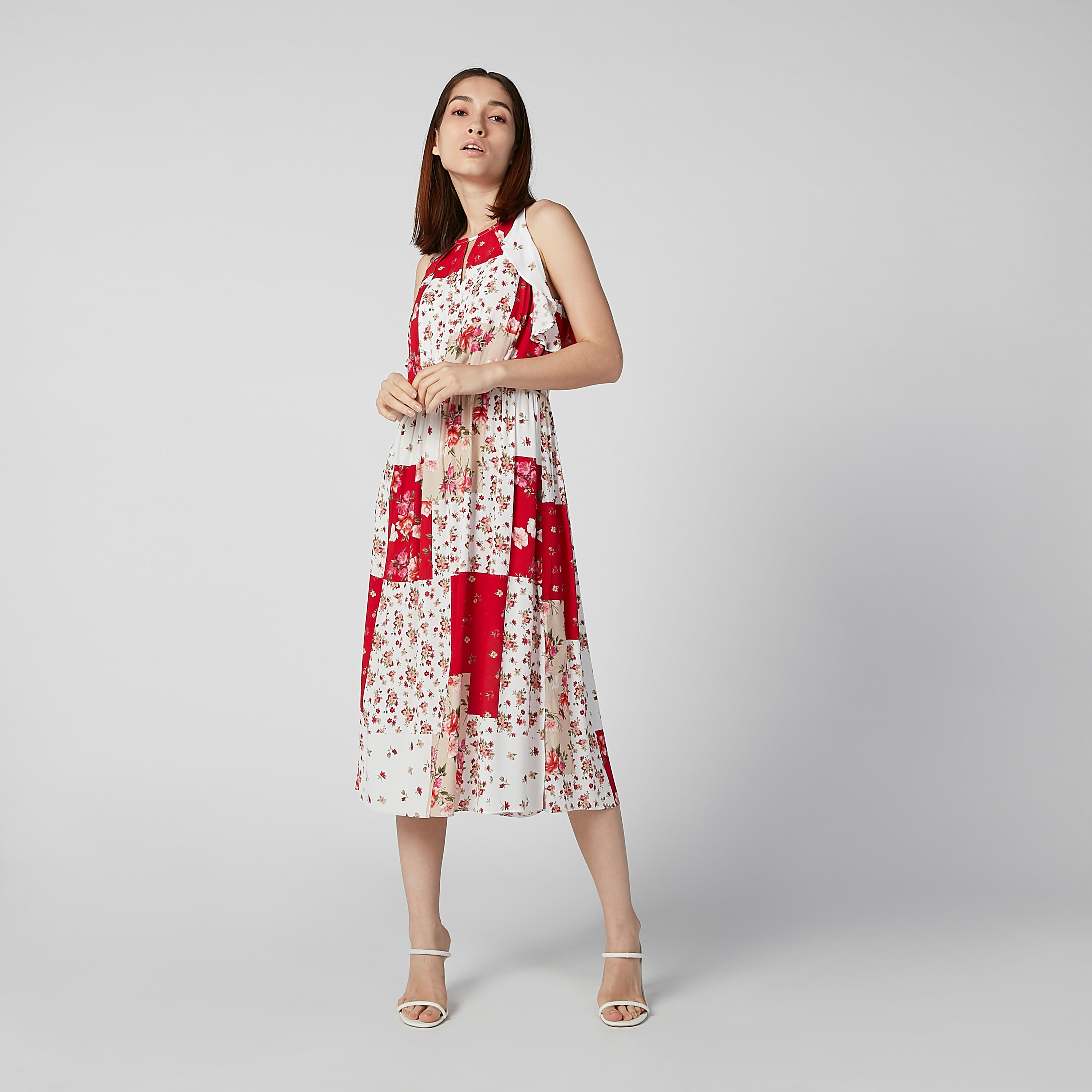 فستان إيه لاين بحزام رباط وفتحة جانبية-women-clothing-dresses-image-1