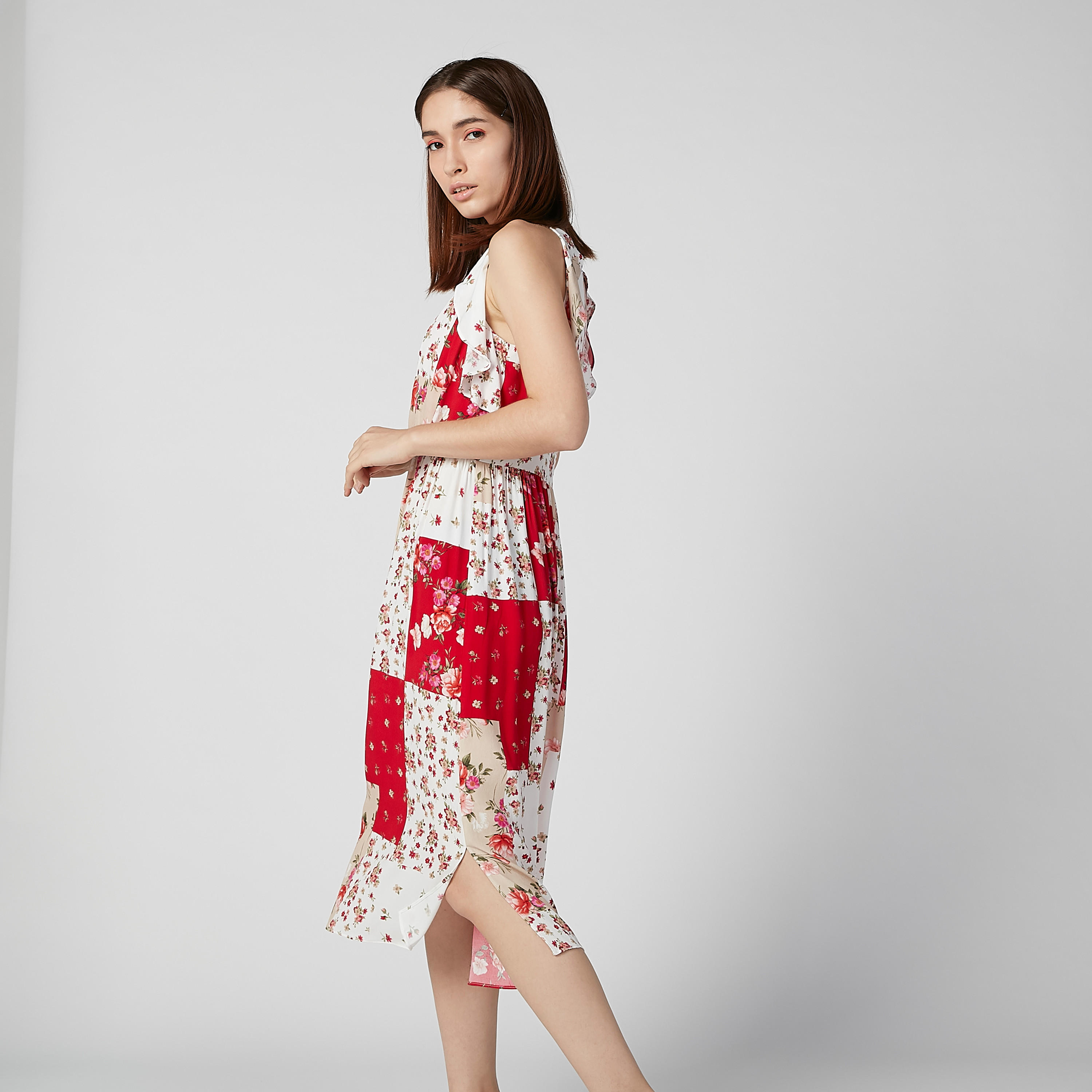 فستان إيه لاين بحزام رباط وفتحة جانبية-women-clothing-dresses-image-2