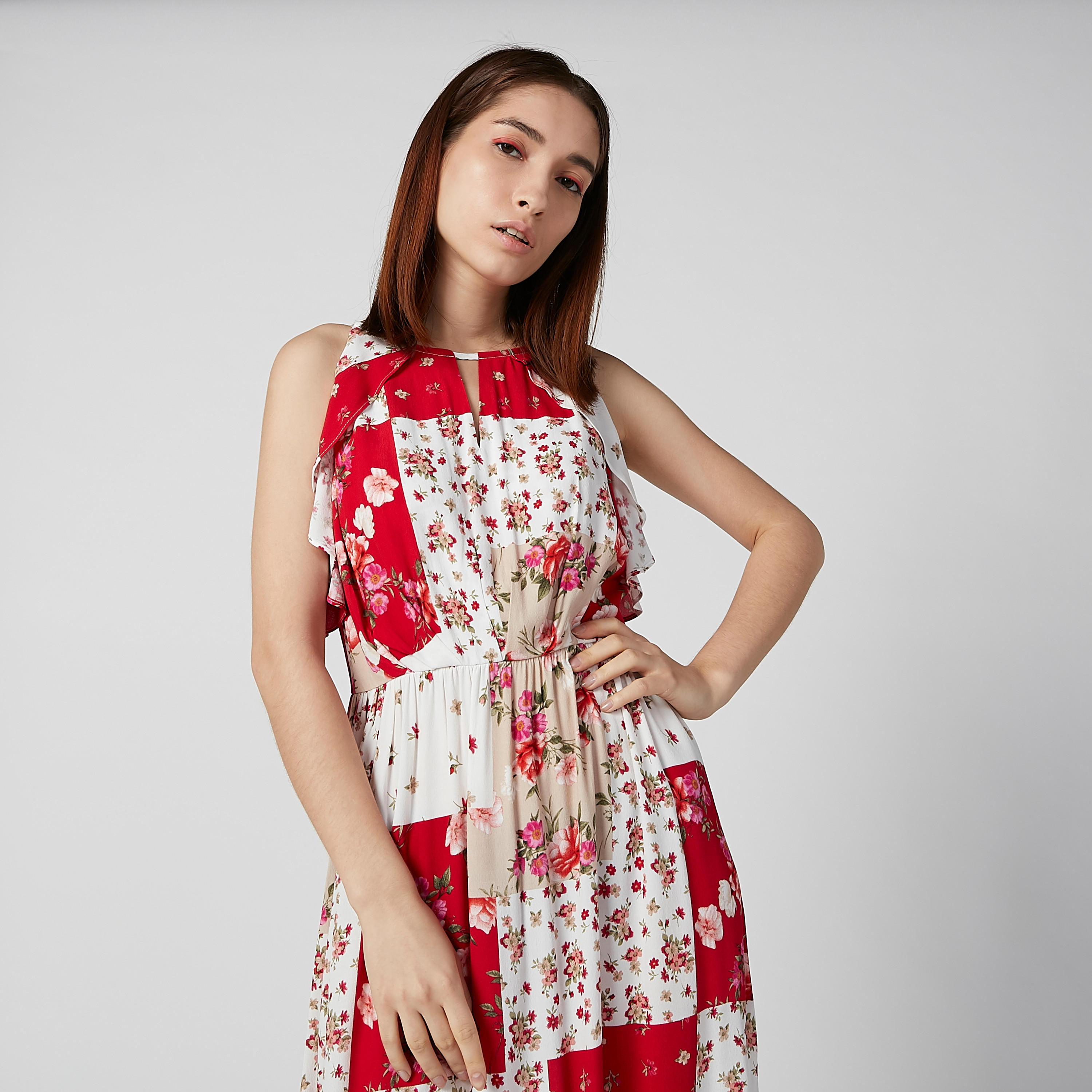 فستان إيه لاين بحزام رباط وفتحة جانبية-women-clothing-dresses-image-4