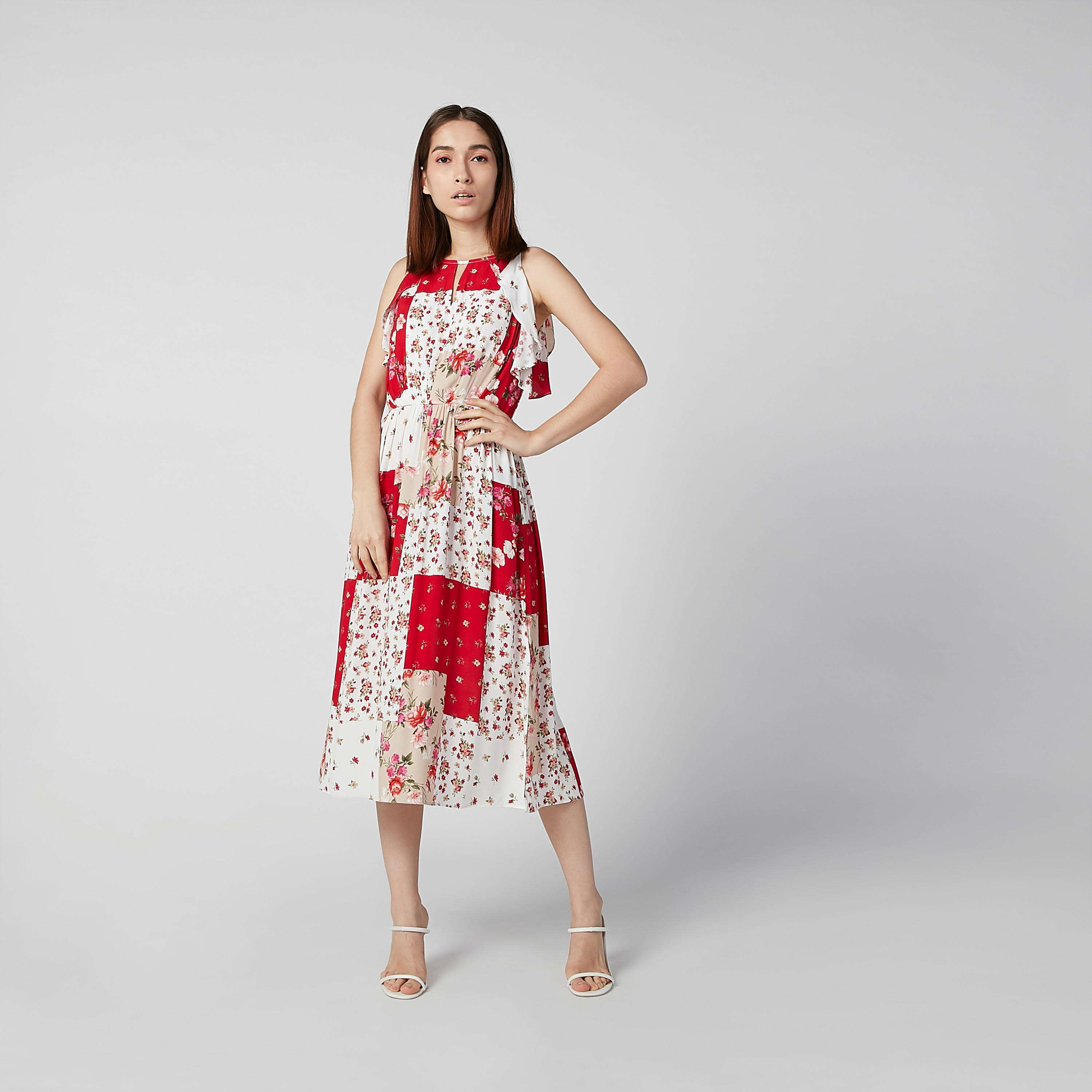 فستان إيه لاين بحزام رباط وفتحة جانبية-women-clothing-dresses-image-5