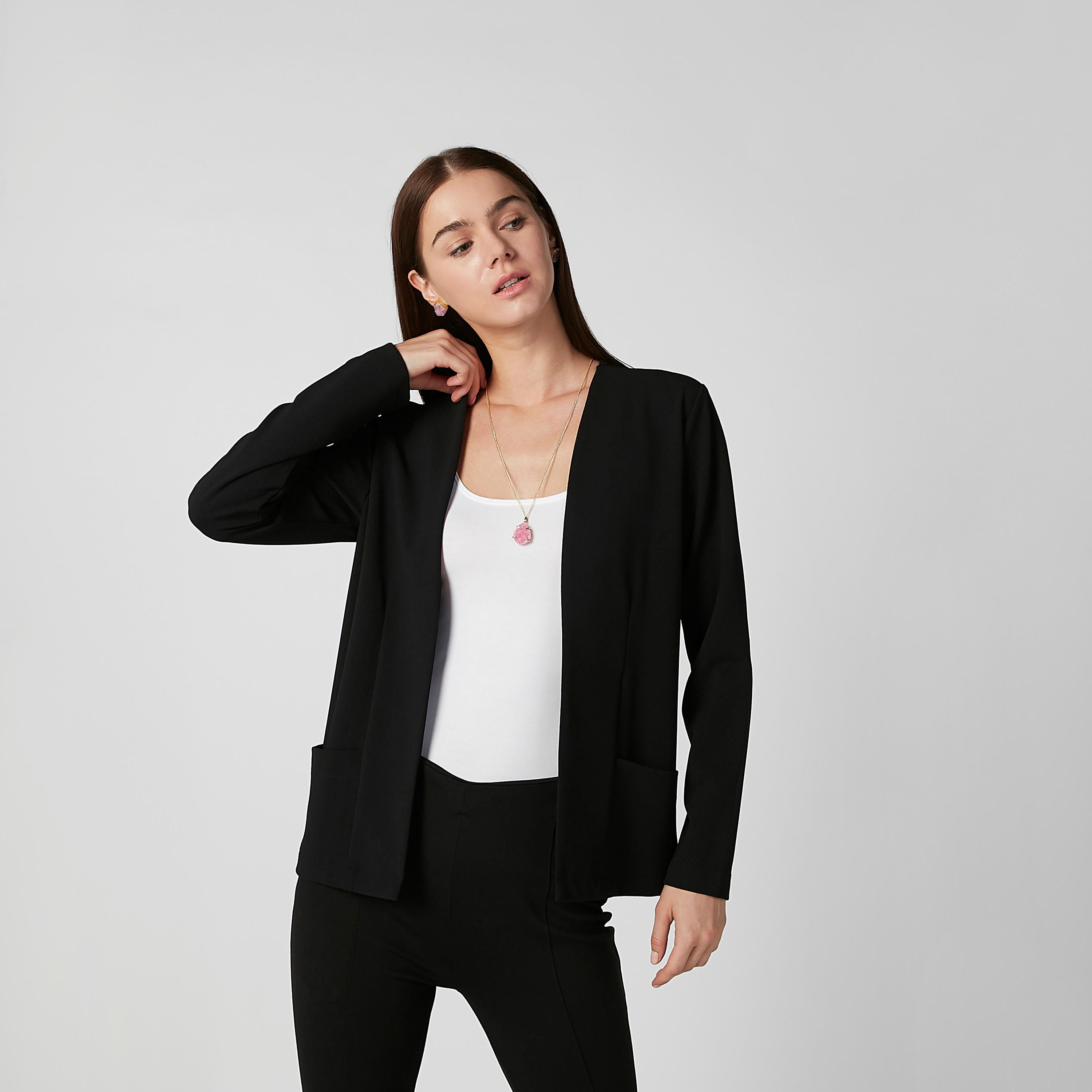 بليزر رسمي سليم سادة بجيوب-women-clothing-coatsandjackets-blazers-image-1