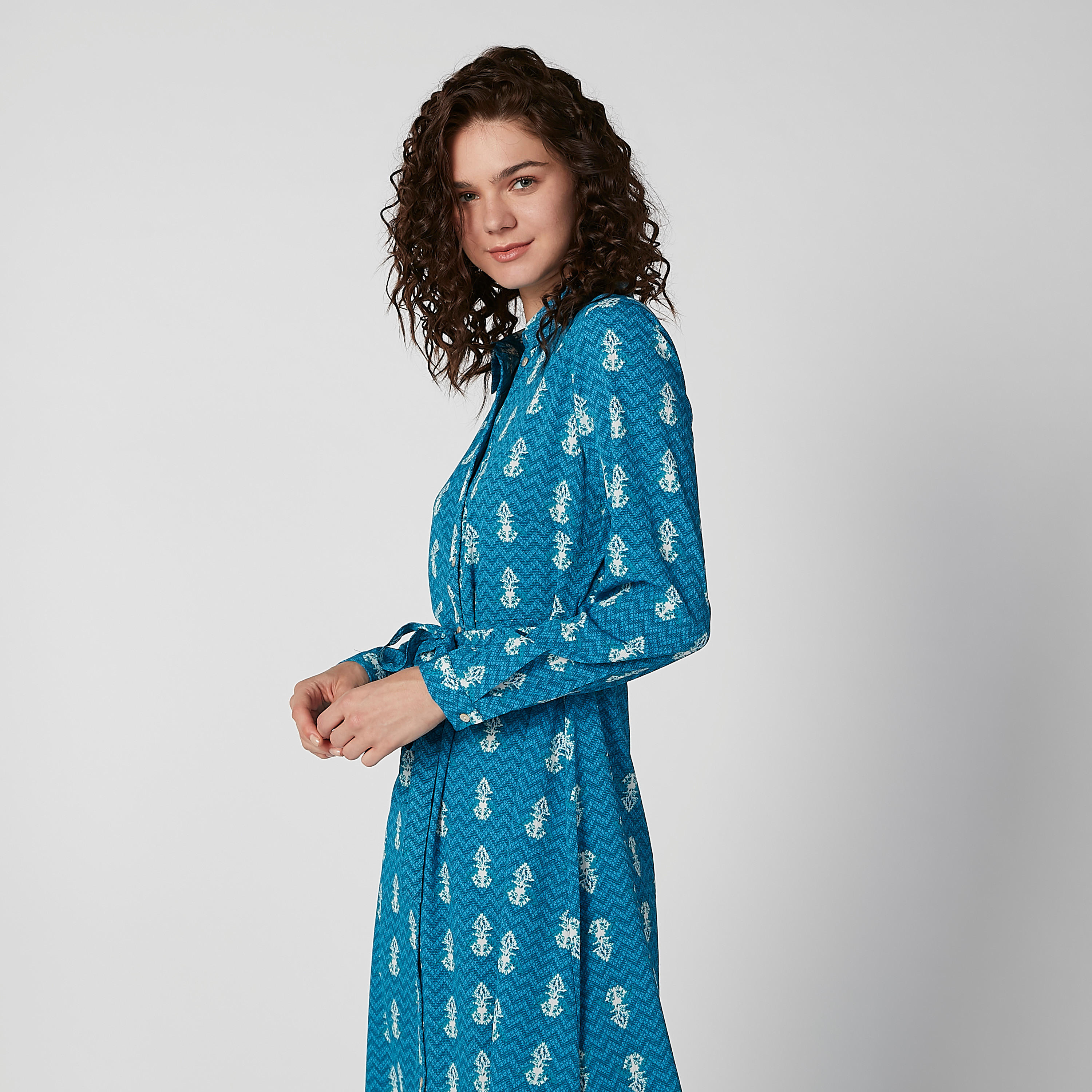 فستان ماكسي إيه لاين بأكمام طويلة وأربطة وطبعات-women-clothing-dresses-image-3