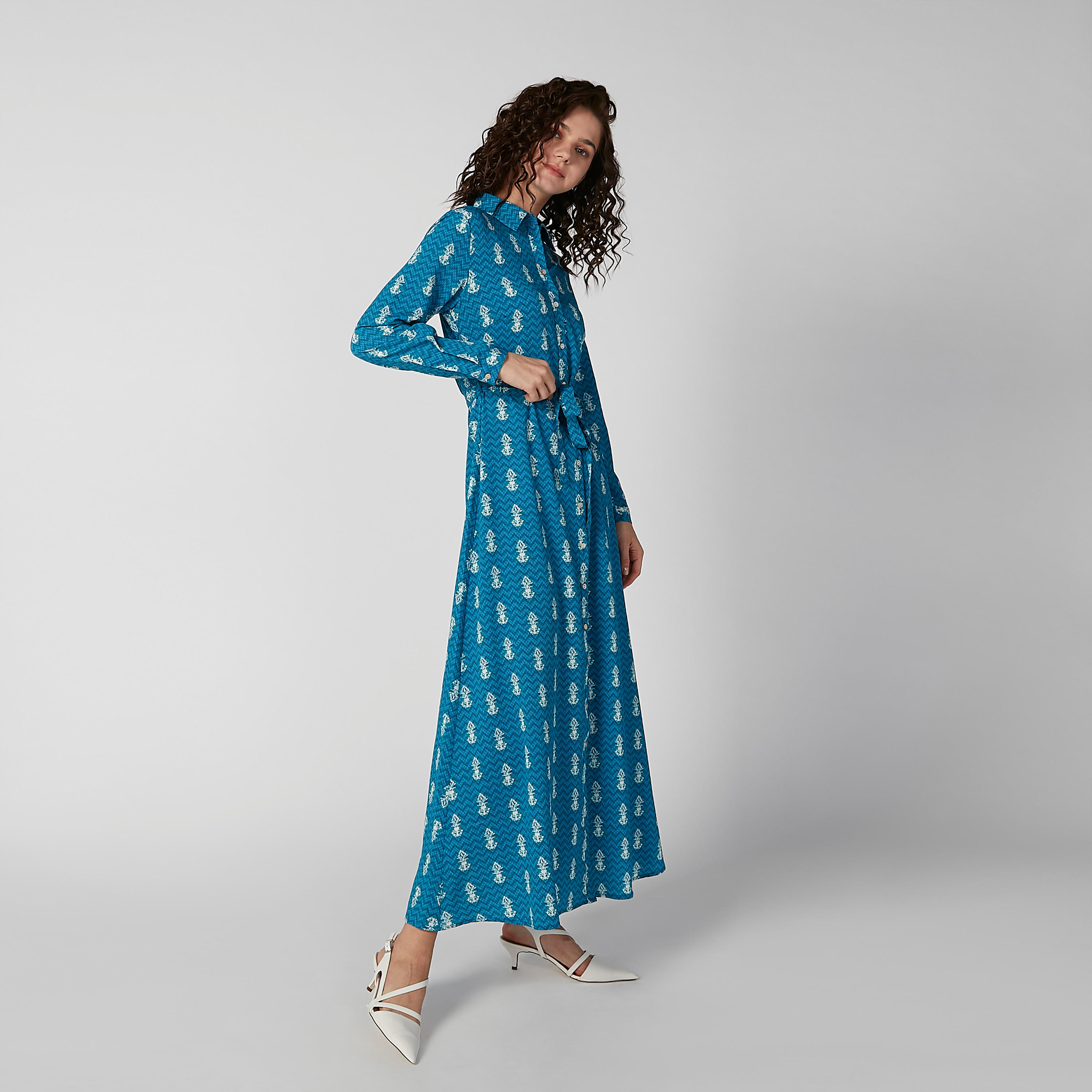 فستان ماكسي إيه لاين بأكمام طويلة وأربطة وطبعات-women-clothing-dresses-image-5