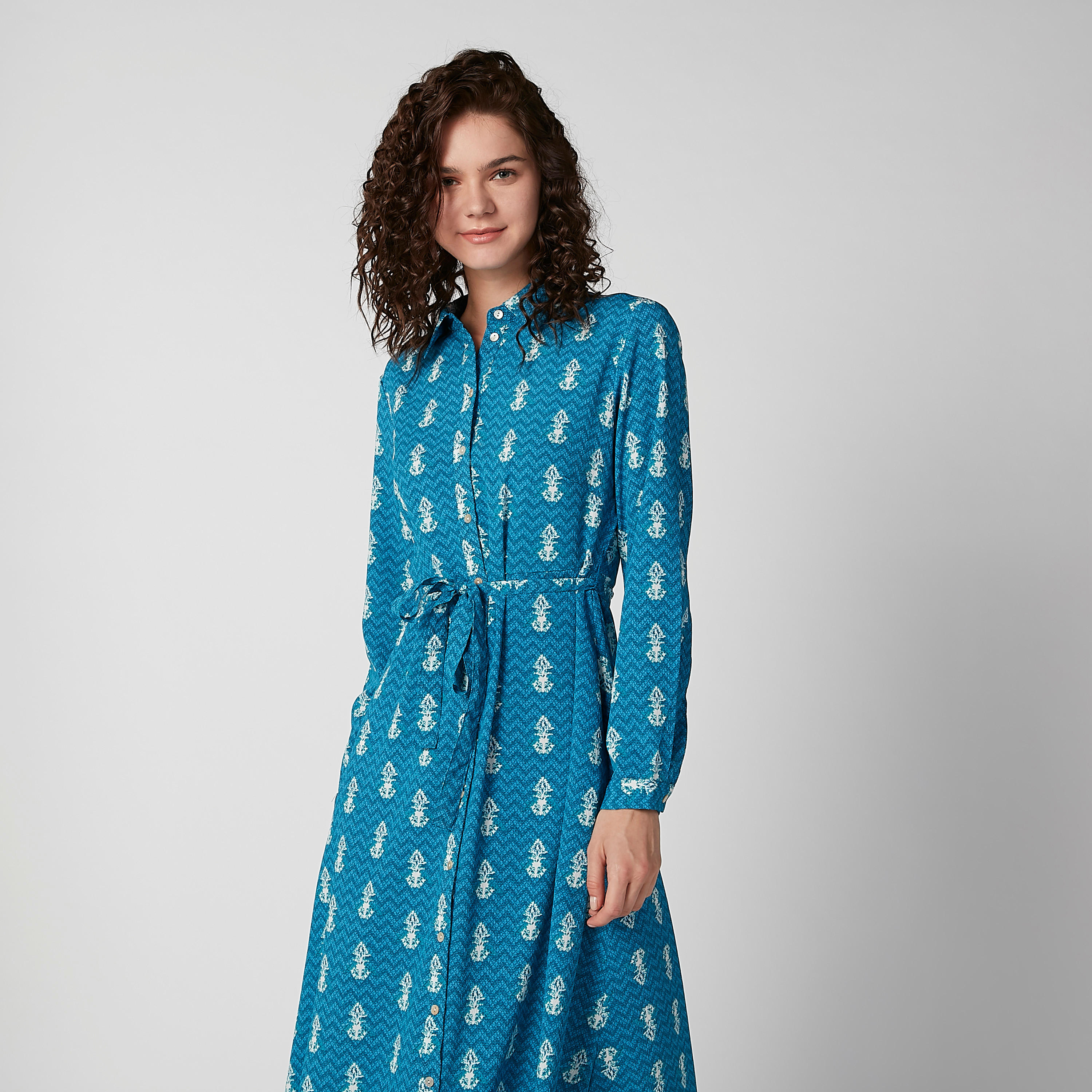 فستان ماكسي إيه لاين بأكمام طويلة وأربطة وطبعات-women-clothing-dresses-image-6