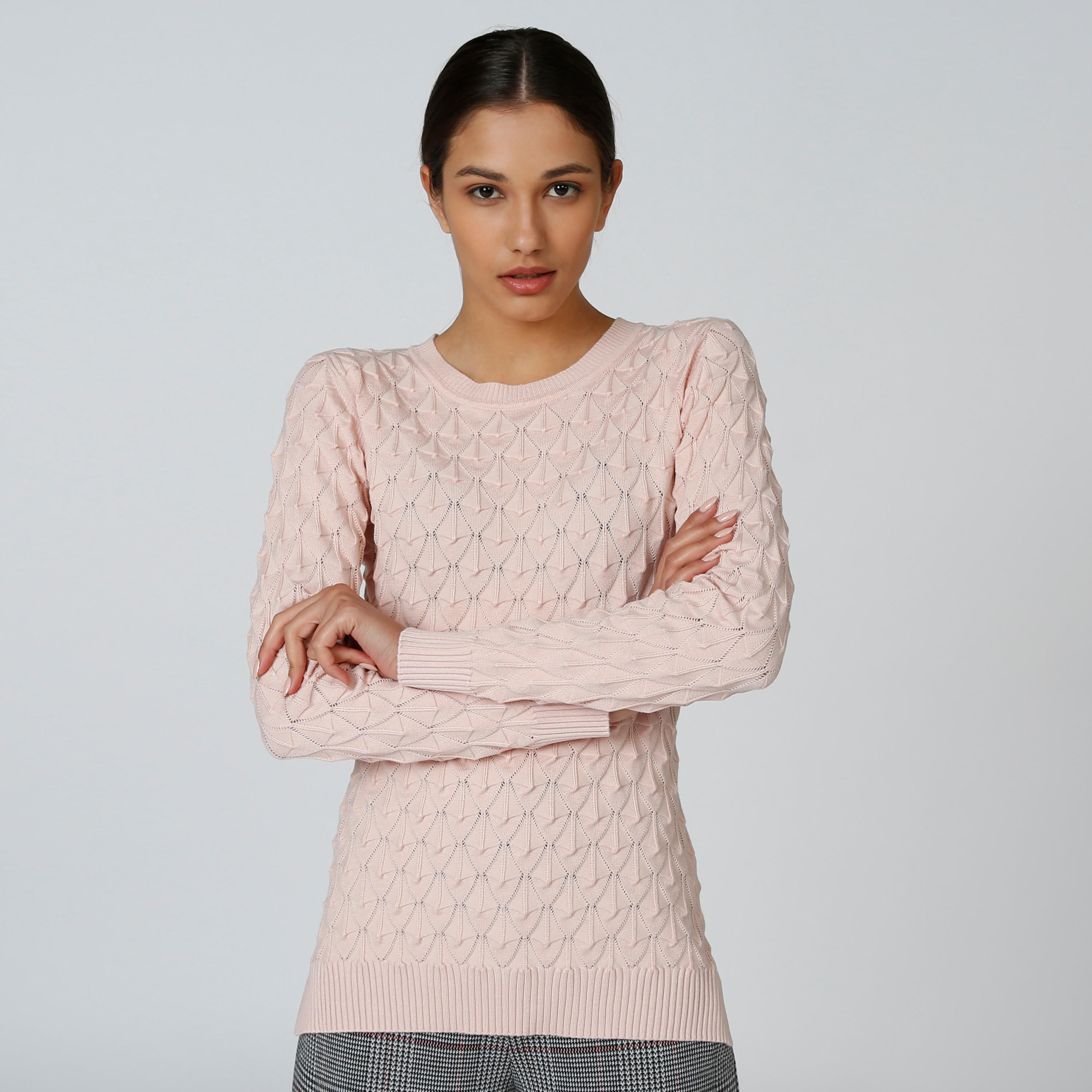 كنزة مبطّنة بياقة مستديرة وأكمام طويلة-women-clothing-cardigansandjumpers-jumpers-image-4