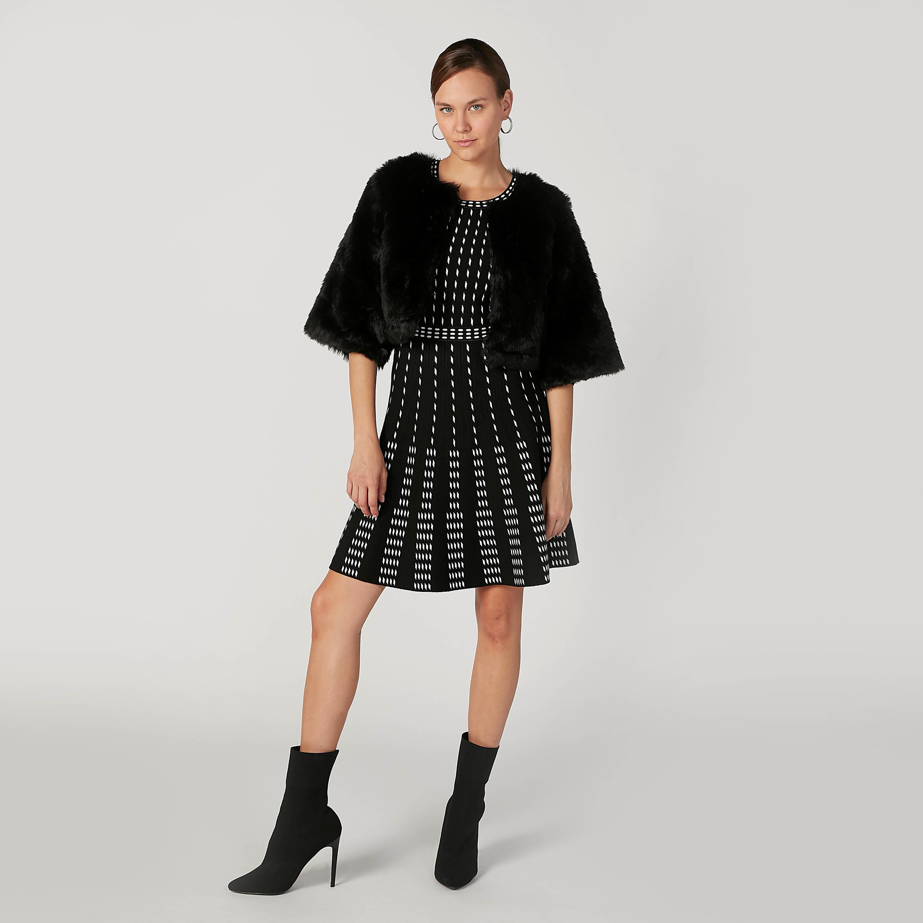Sustainable Printed Midi A-line Dress with 3/4 Sleeves-women-clothing-dresses-image-2