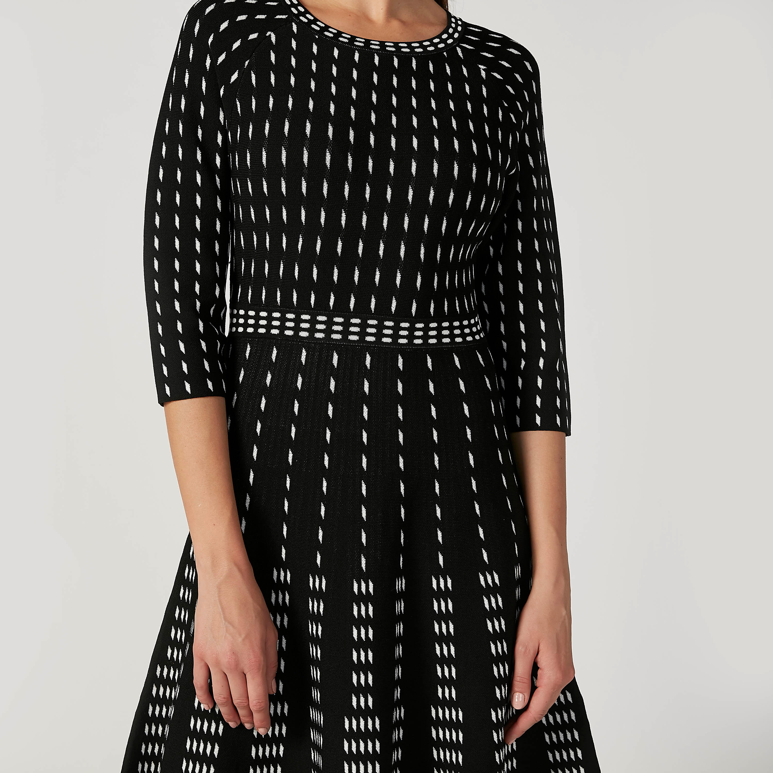Sustainable Printed Midi A-line Dress with 3/4 Sleeves-women-clothing-dresses-image-3