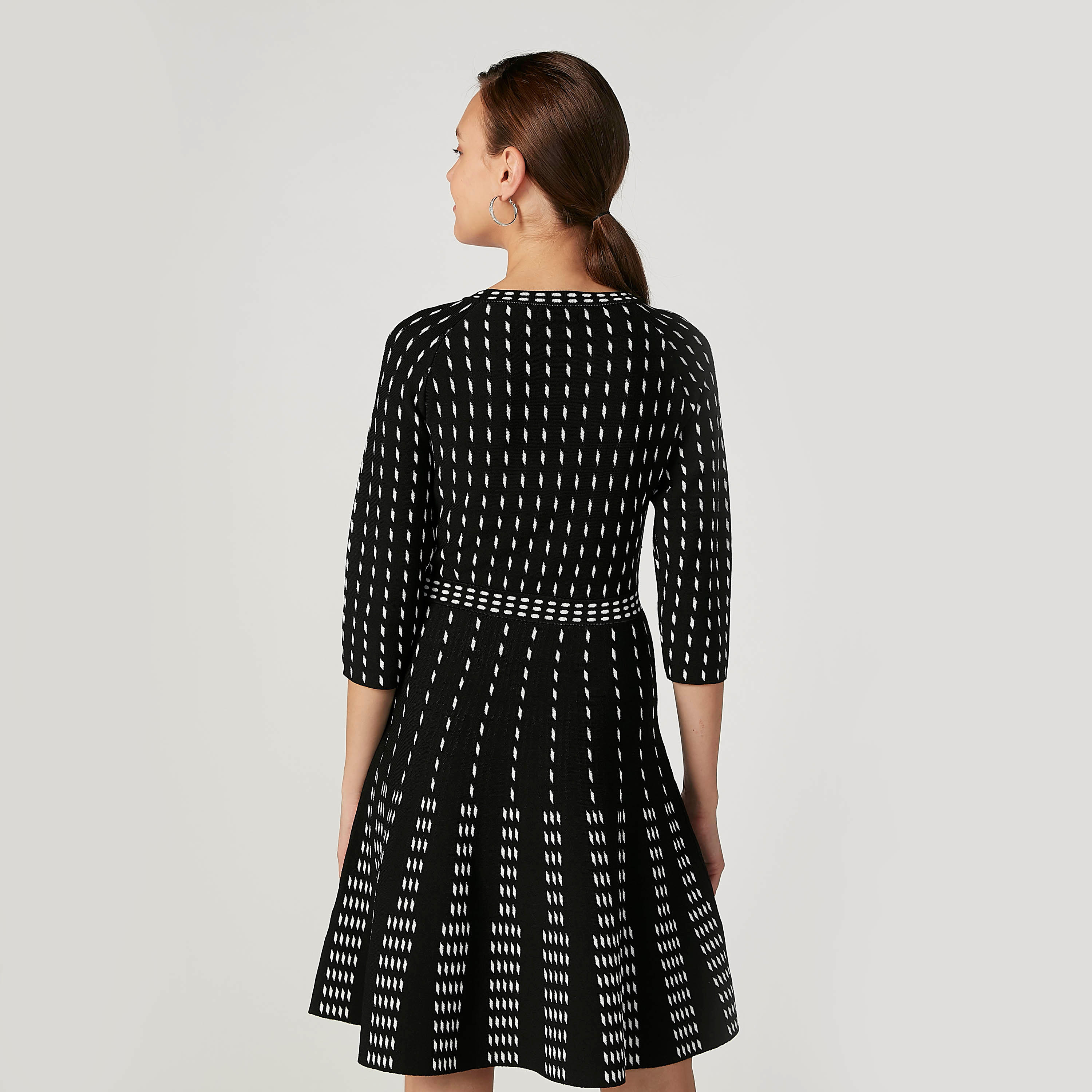 Sustainable Printed Midi A-line Dress with 3/4 Sleeves-women-clothing-dresses-image-4