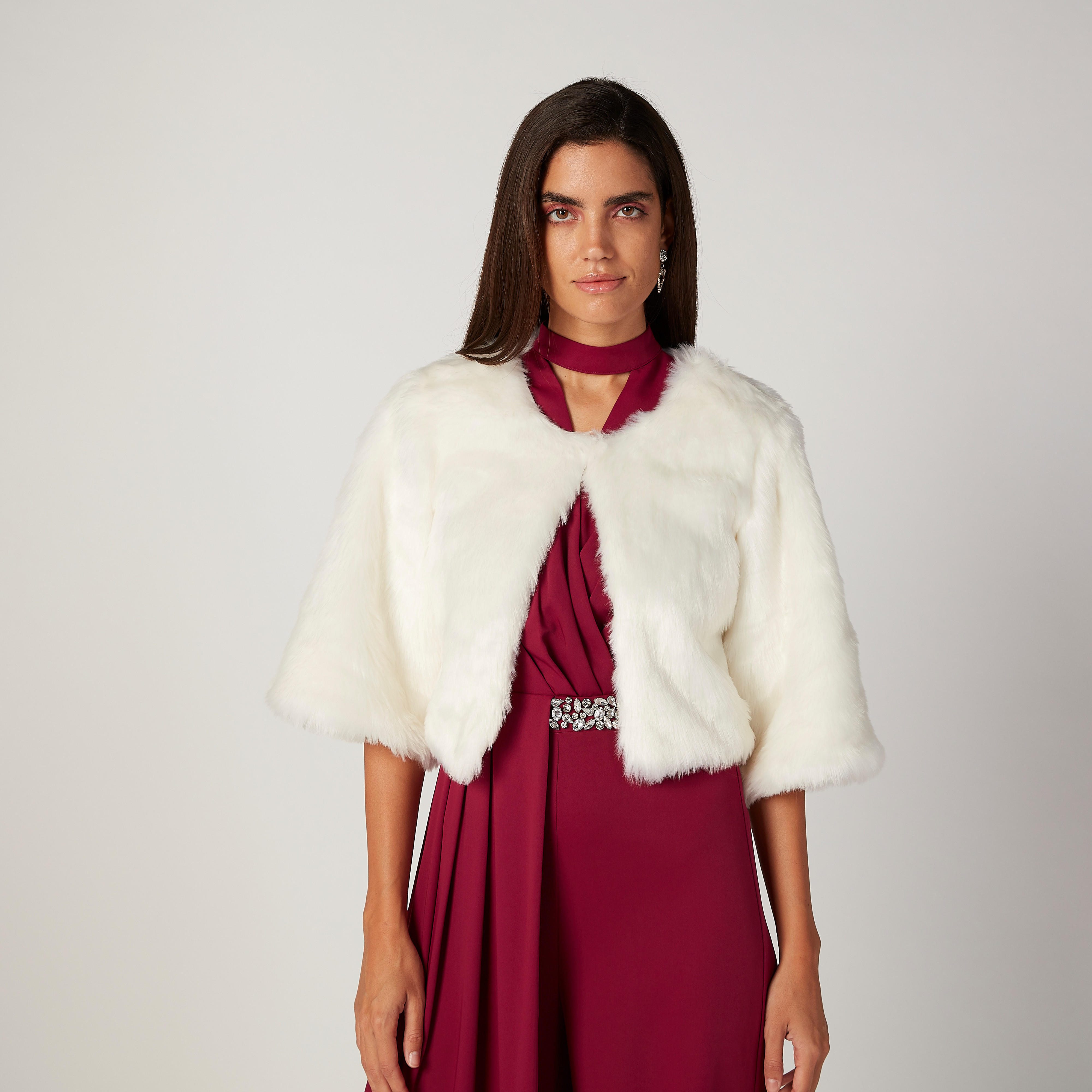 Textured Jacket with Flared Sleeves-women-winterwear-coatsandjackets-jackets-image-1