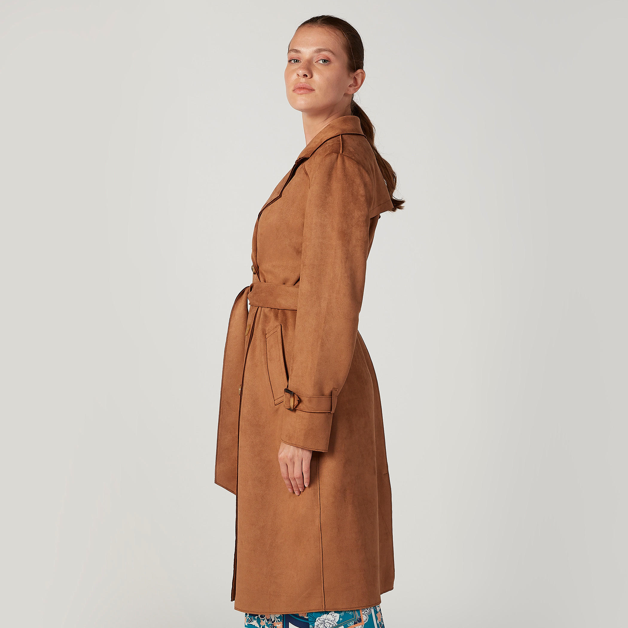 مِعطف مستدام طويل بارز الملمس بأكمام طويلة وجيوب-women-clothing-coatsandjackets-coats-image-5