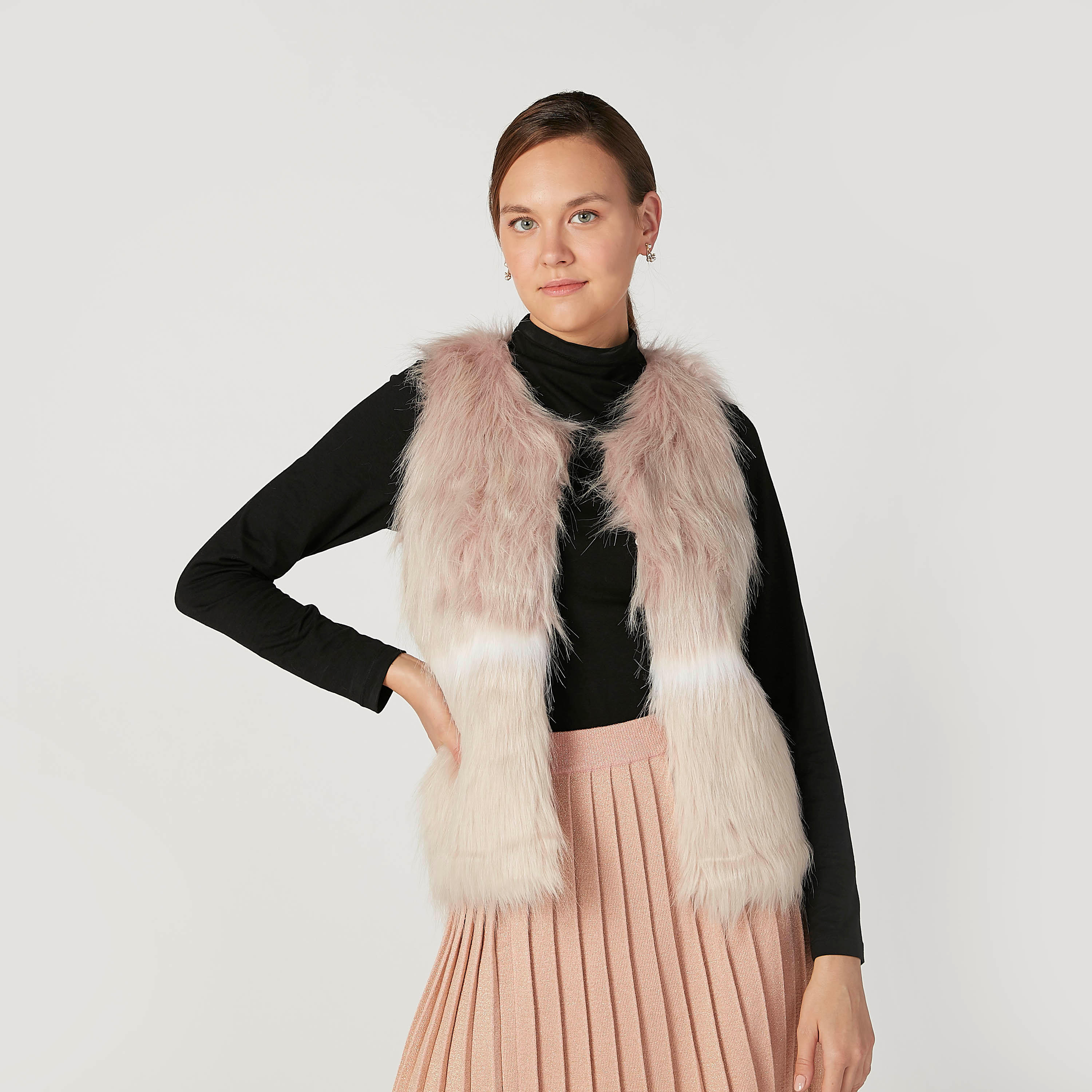Textured Sleeveless Jacket-women-winterwear-coatsandjackets-jackets-image-1
