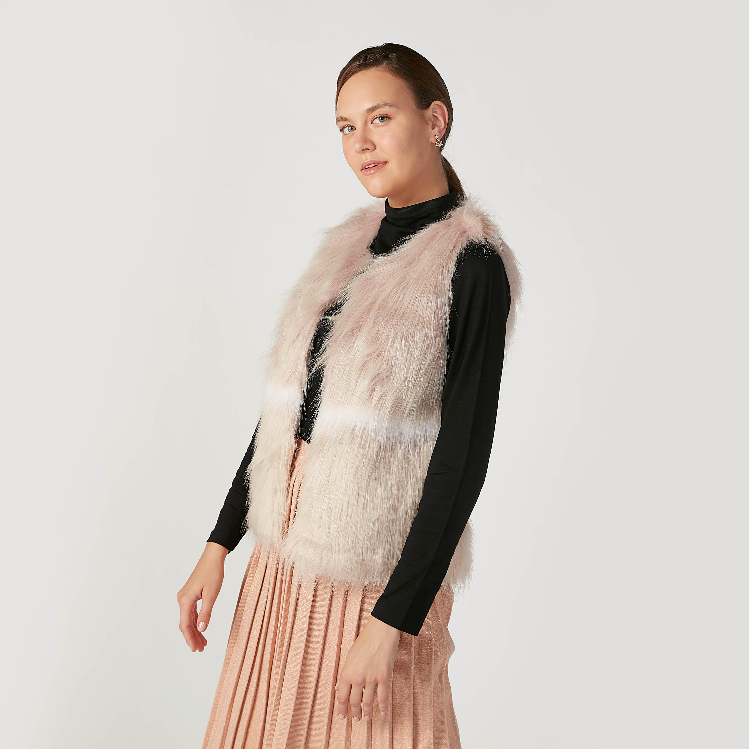 Textured Sleeveless Jacket-women-winterwear-coatsandjackets-jackets-image-5