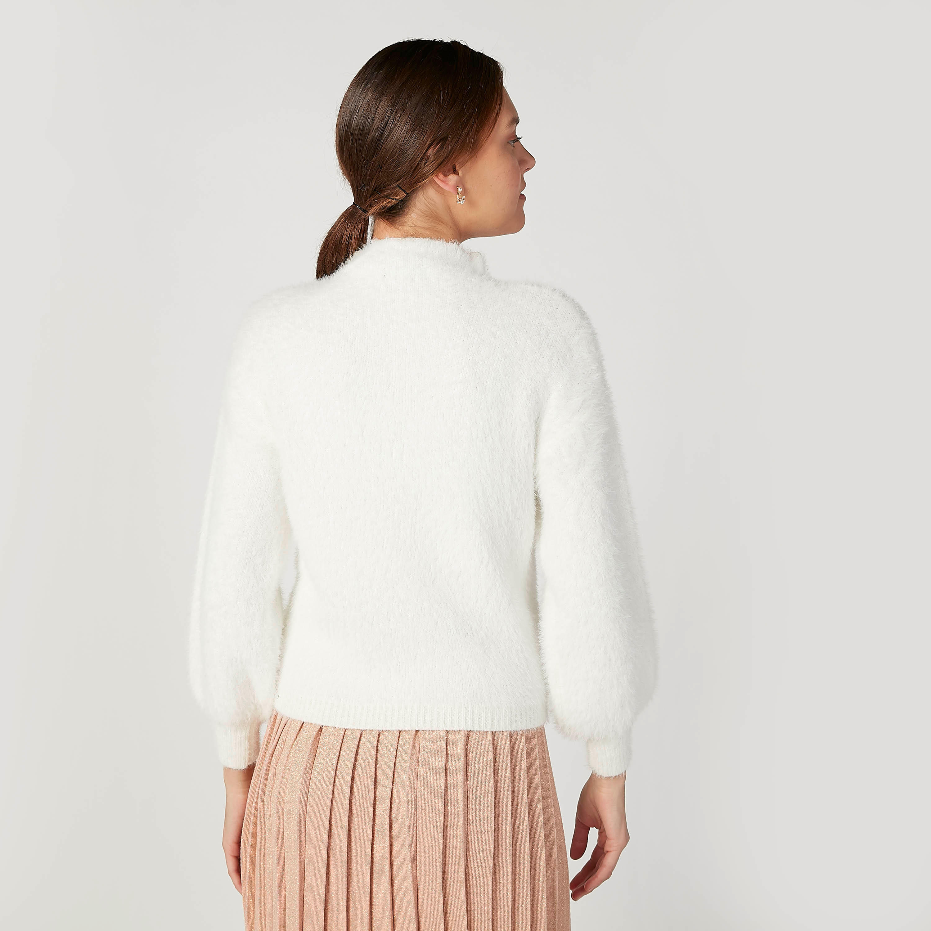سويتر بارز الملمس بياقة عالية وأكمام طويلة-women-clothing-cardigansandjumpers-jumpers-image-1