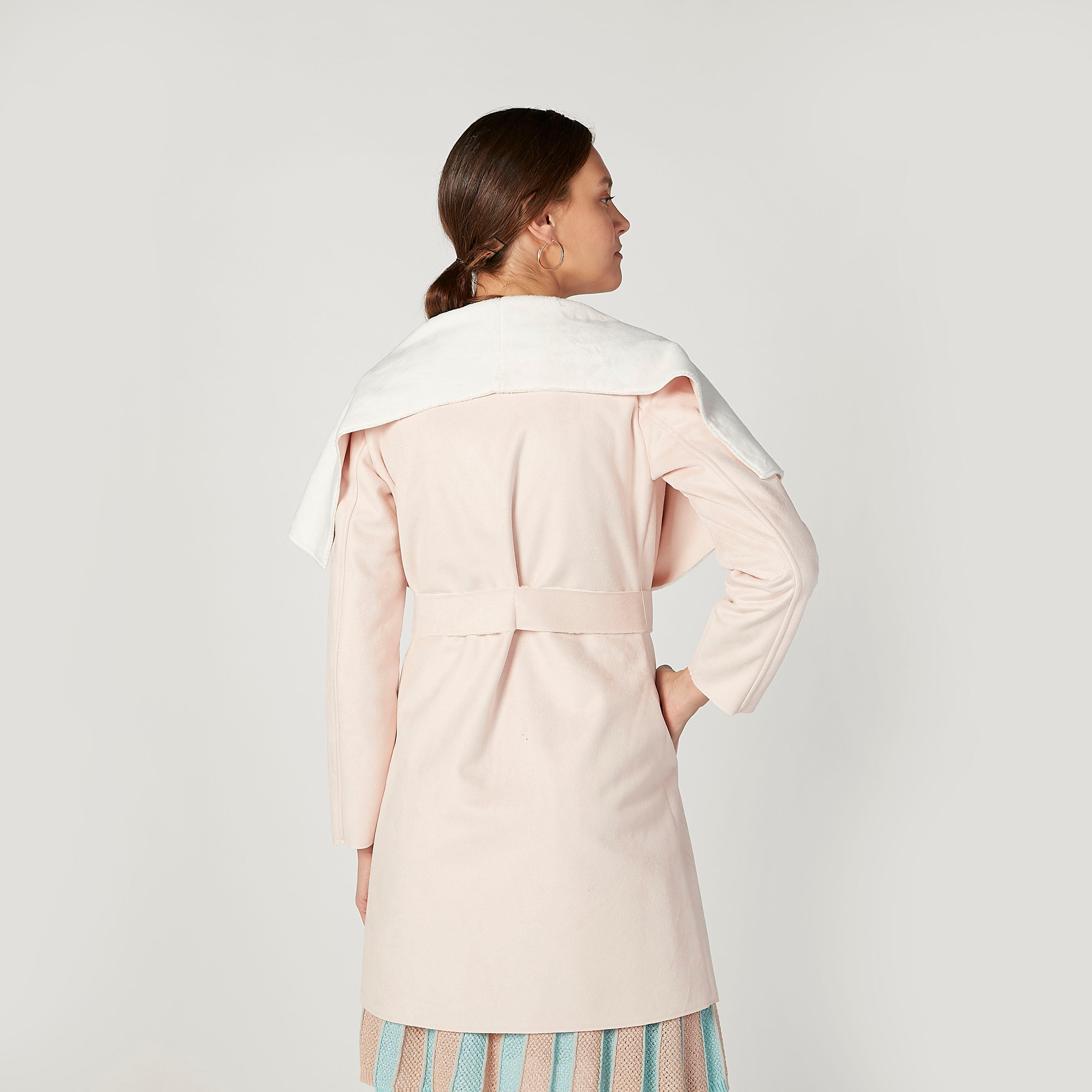 جاكيت مستدام سادة بأكمام طويلة وجيوب -women-winterwear-coatsandjackets-jackets-image-4