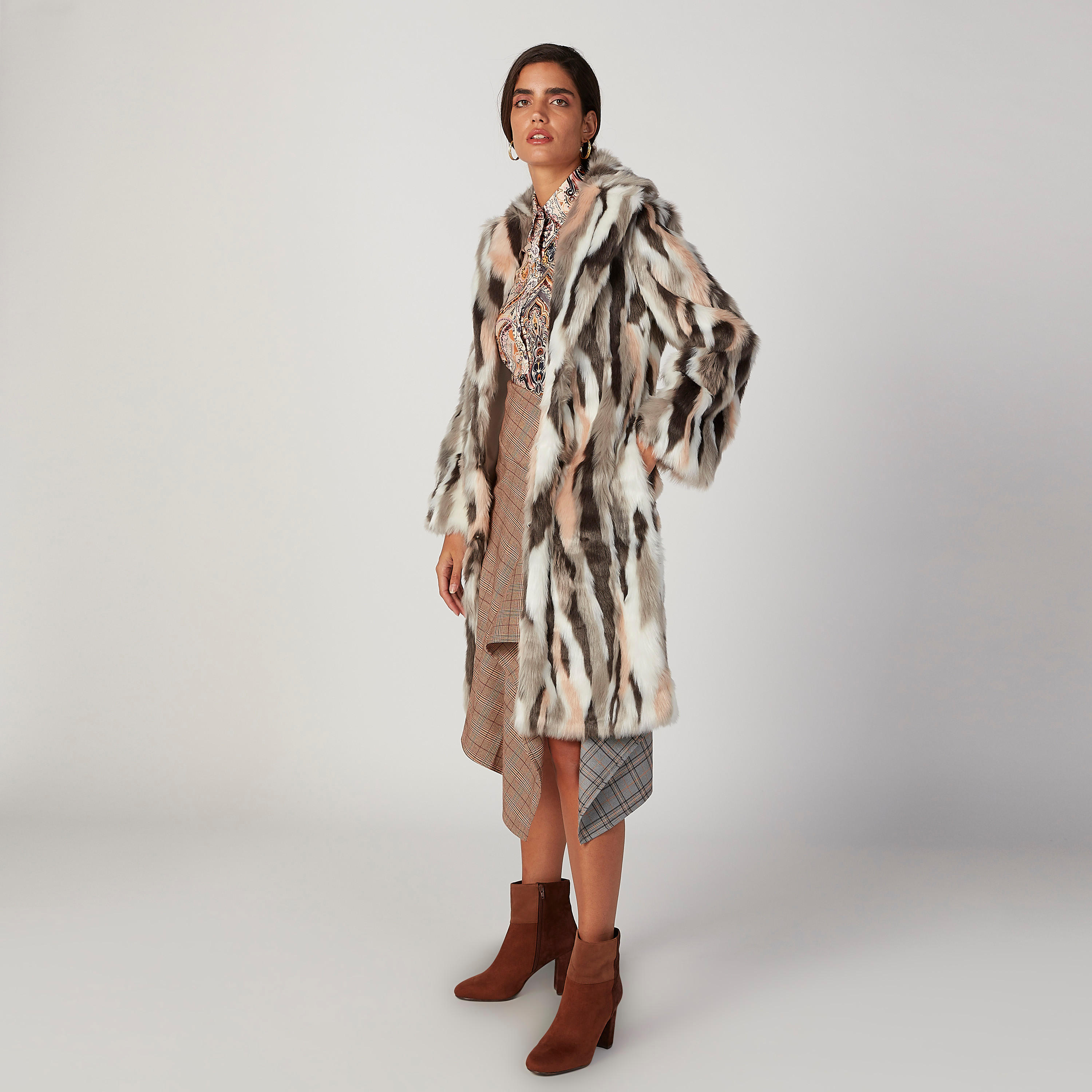 معطف طويل بارز الملمس بأكمام طويلة-women-clothing-coatsandjackets-coats-image-4