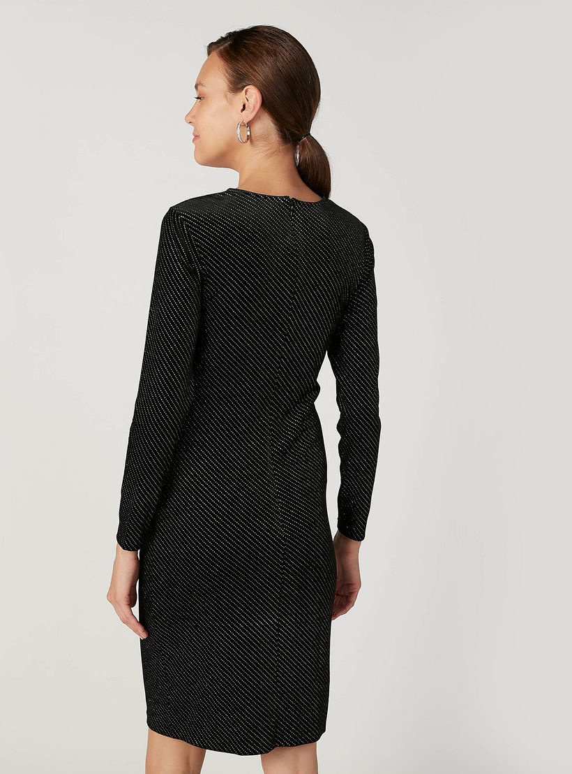 فستان مستدام بارز الملمس قصير دون أكمام بقصّة ضيّقة وسحّاب إغلاق -women-clothing-dresses-image-4