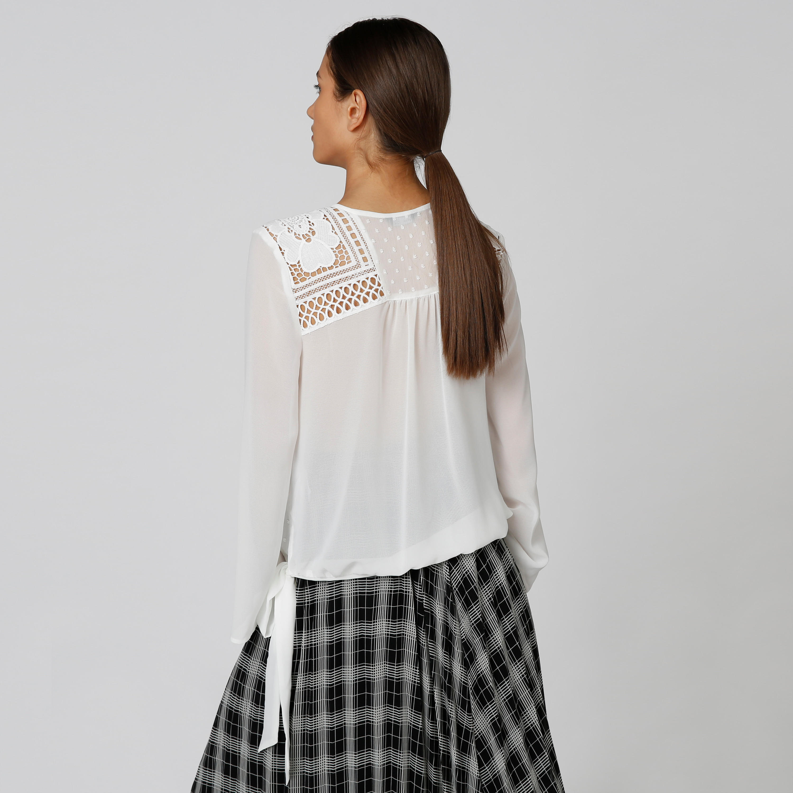 Textured Top with Long Sleeves and Tie Ups-women-clothing-shirtsandblouses-blouses-image-2