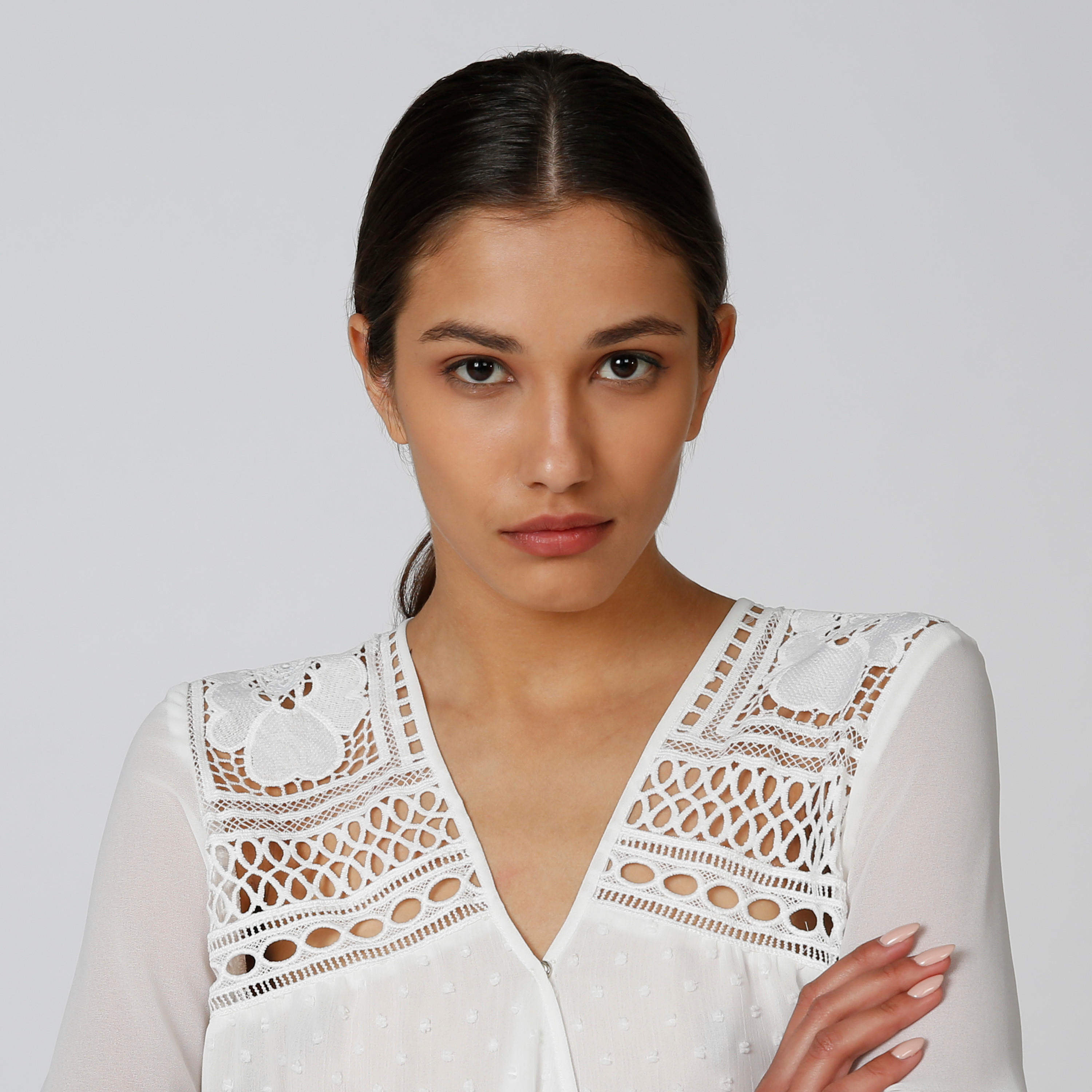 Textured Top with Long Sleeves and Tie Ups-women-clothing-shirtsandblouses-blouses-image-5