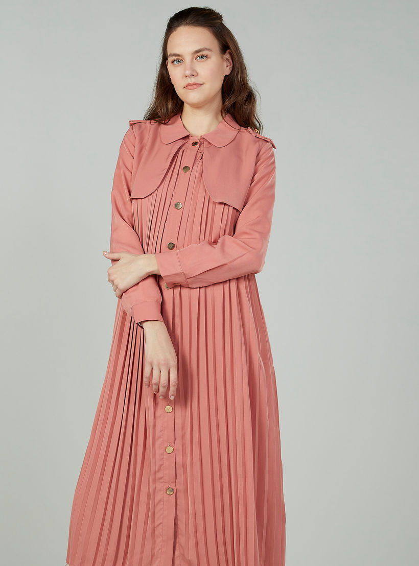 جاكيت طويل سادة بأكمام طويلة-women-winterwear-coatsandjackets-jackets-image-2