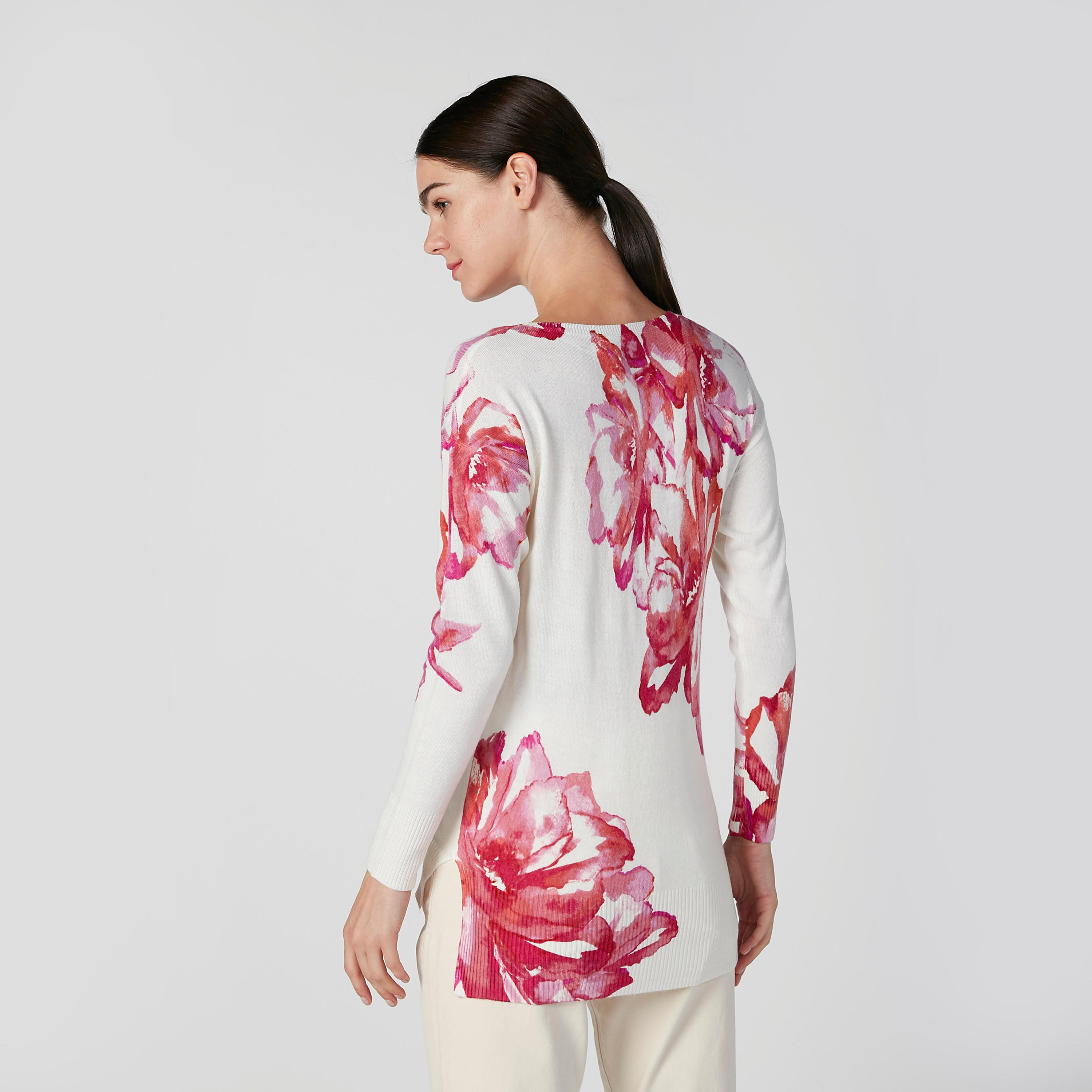 كنزة بأكمام طويلة وياقة مستديرة وطبعات زهرية-women-clothing-cardigansandjumpers-jumpers-image-4