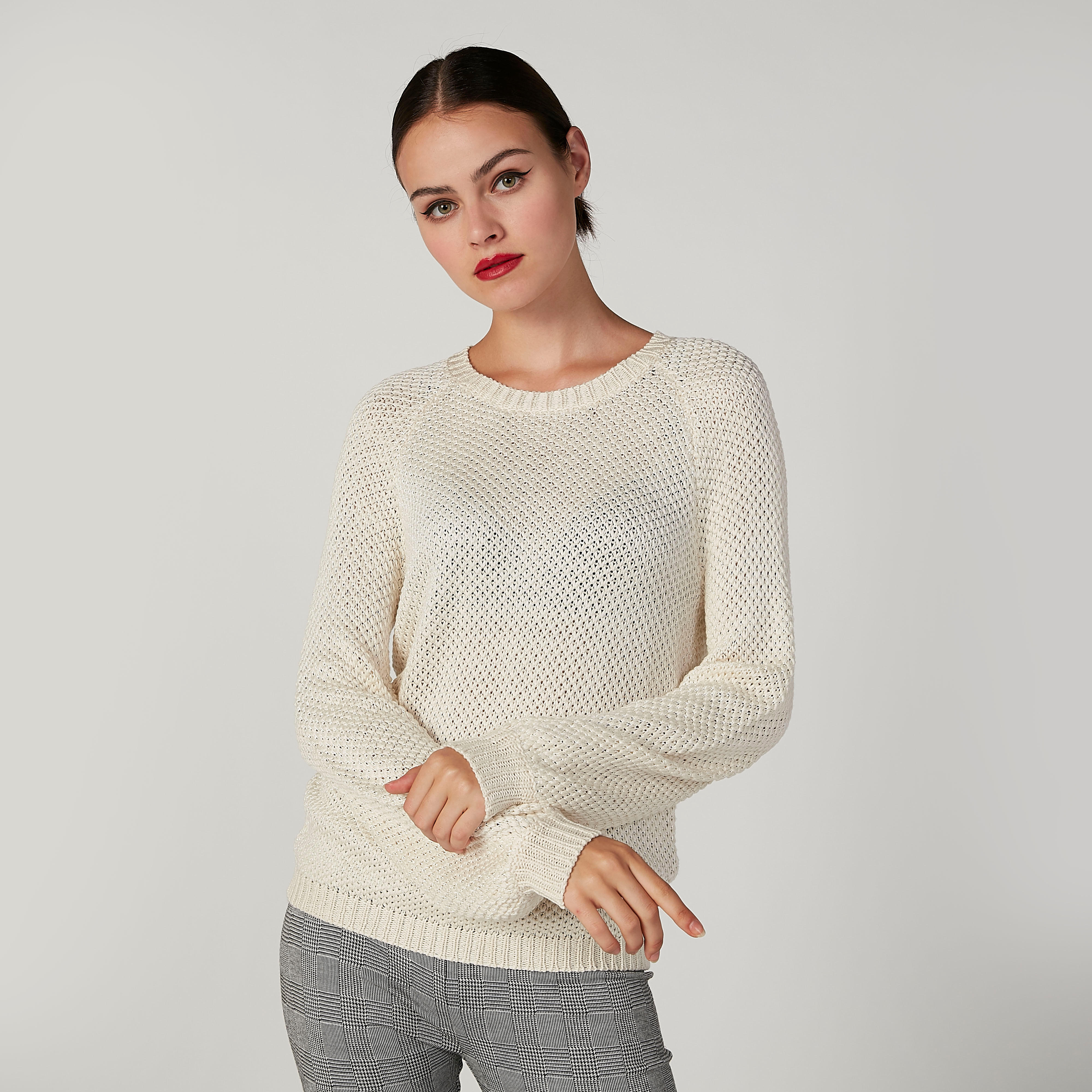 كنزة بارزة الملمس بياقة مستديرة وأكمام طويلة-women-clothing-cardigansandjumpers-jumpers-image-5