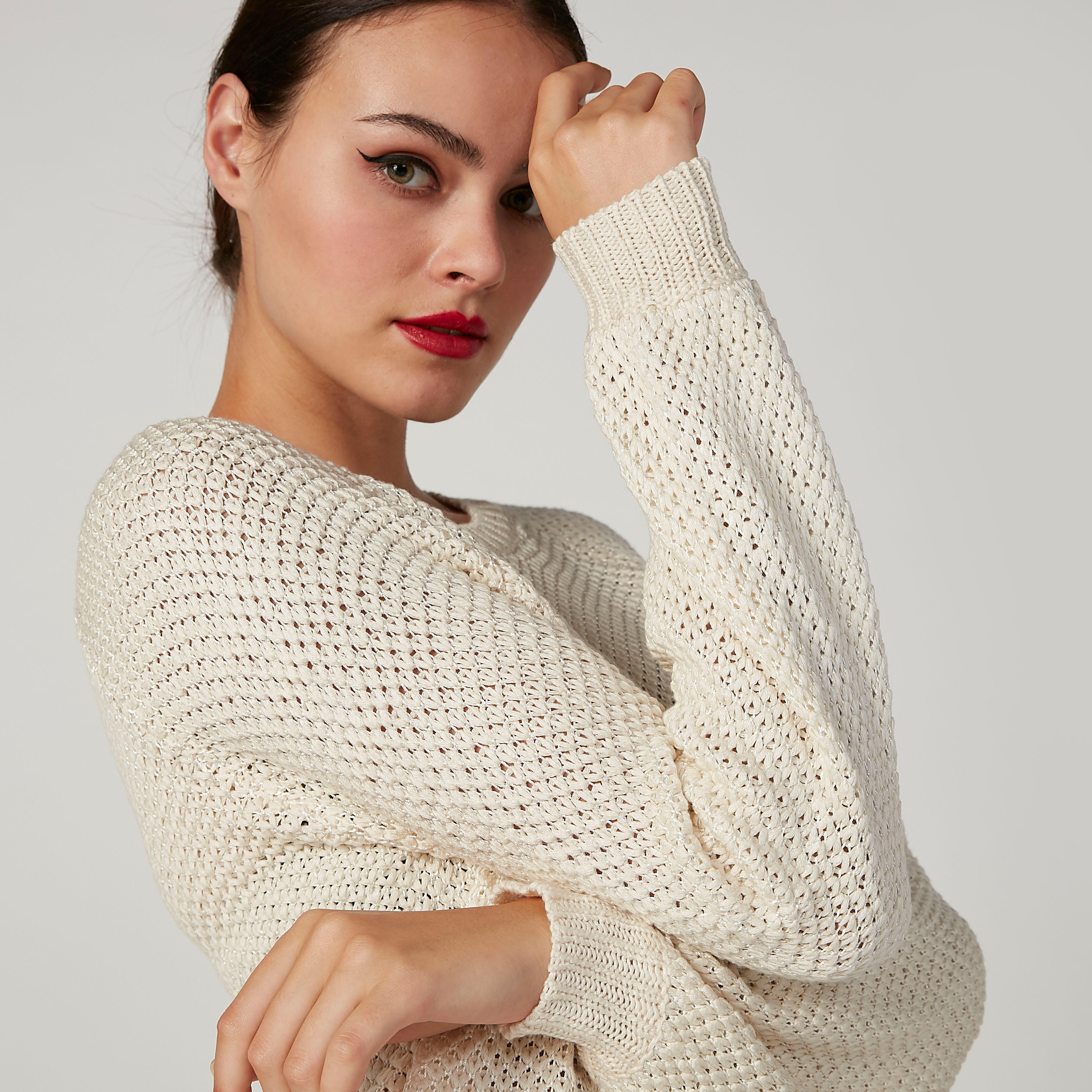 كنزة بارزة الملمس بياقة مستديرة وأكمام طويلة-women-clothing-cardigansandjumpers-jumpers-image-4