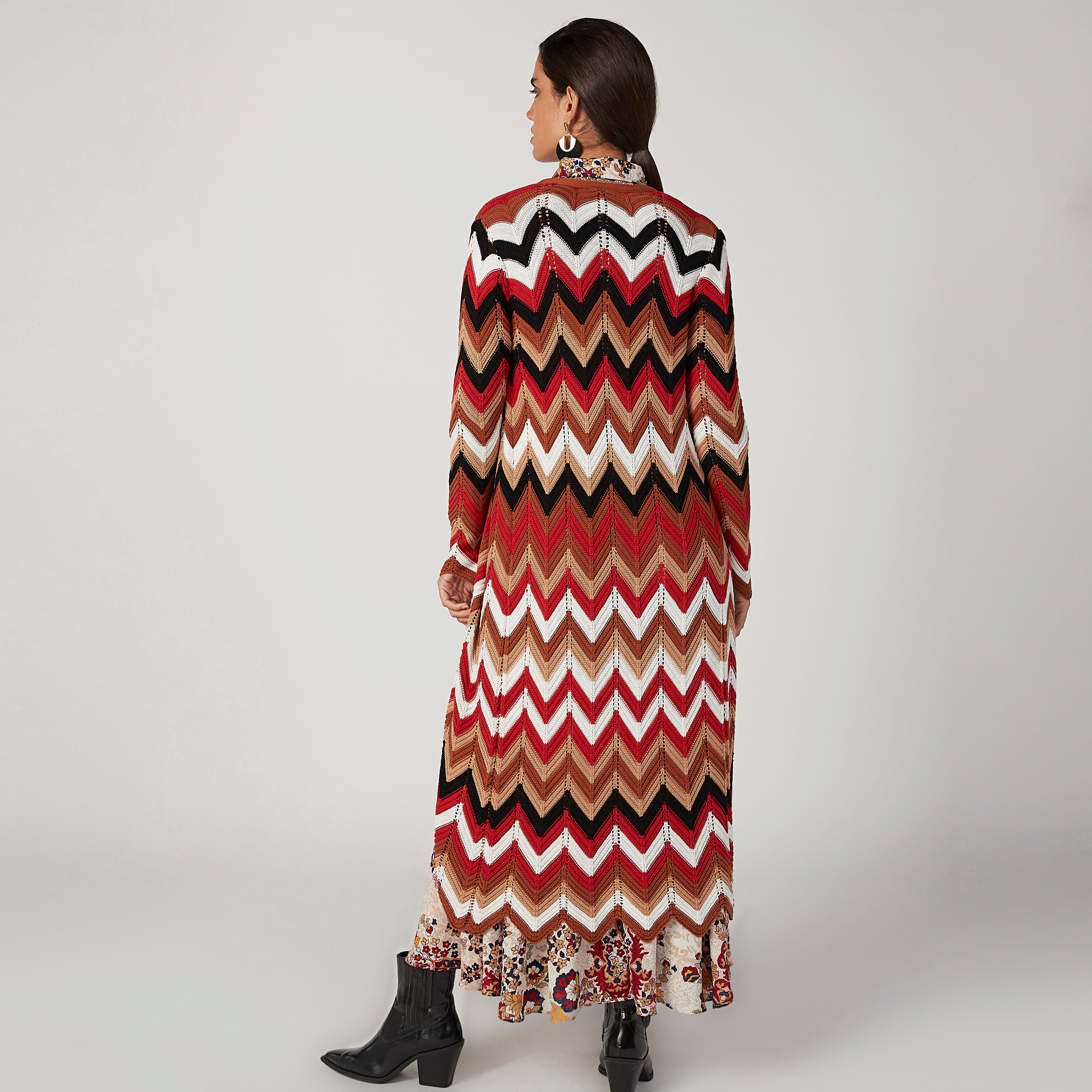 كارديجان طويل بارز الملمس بأكمام طويلة-women-winterwear-cardigansandjumpers-cardigans-image-2