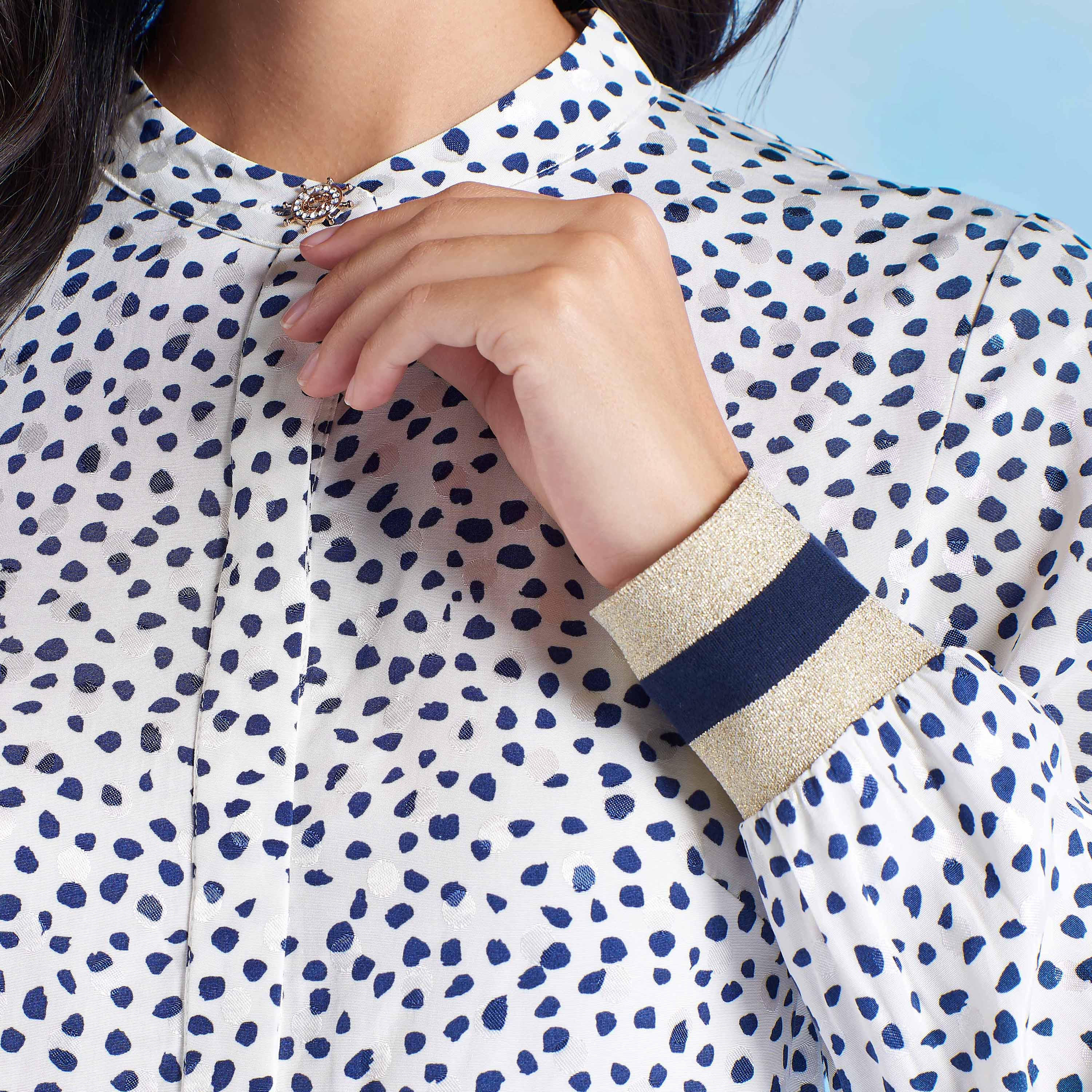 Printed Top with Mandarin Collar and Long Sleeves-women-clothing-shirtsandblouses-blouses-image-3