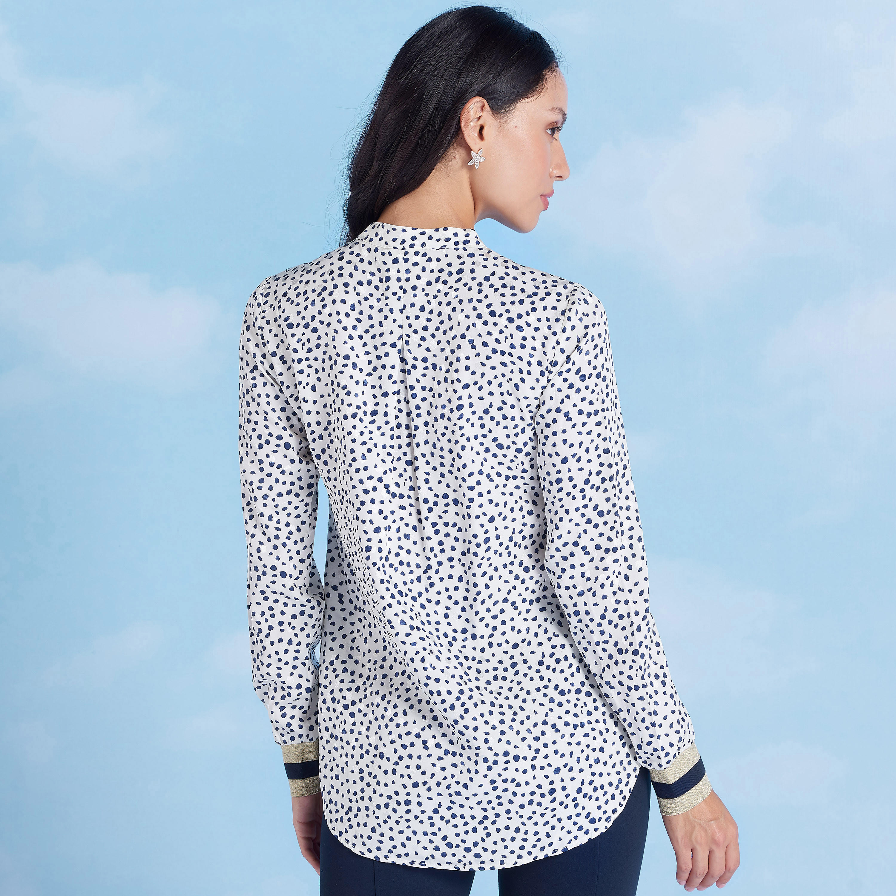 Printed Top with Mandarin Collar and Long Sleeves-women-clothing-shirtsandblouses-blouses-image-4