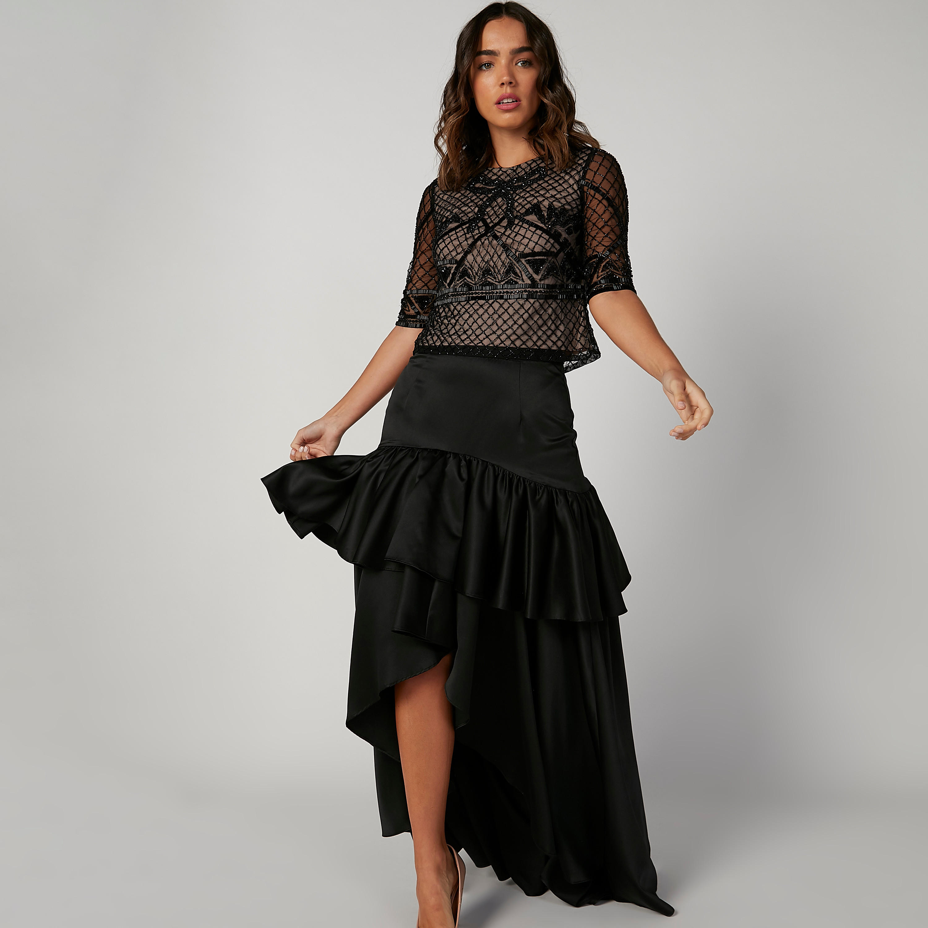 Embellished Top with Round Neck and Short Sleeves-women-clothing-shirtsandblouses-blouses-image-4