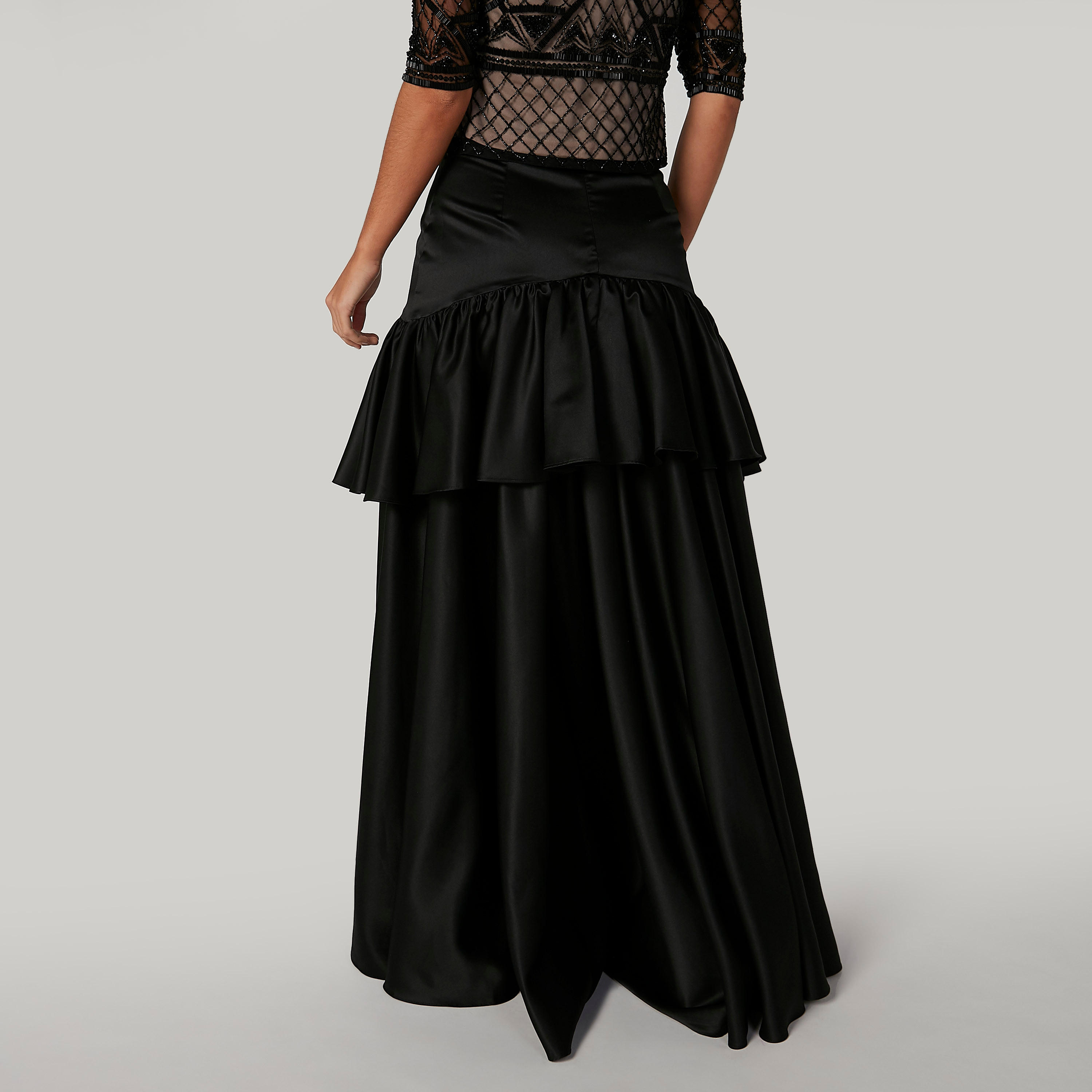 تنورة ماكسي سادة بخصر مطّاطي وحوّاف غير مستوية-women-clothing-bottoms-skirts-image-3