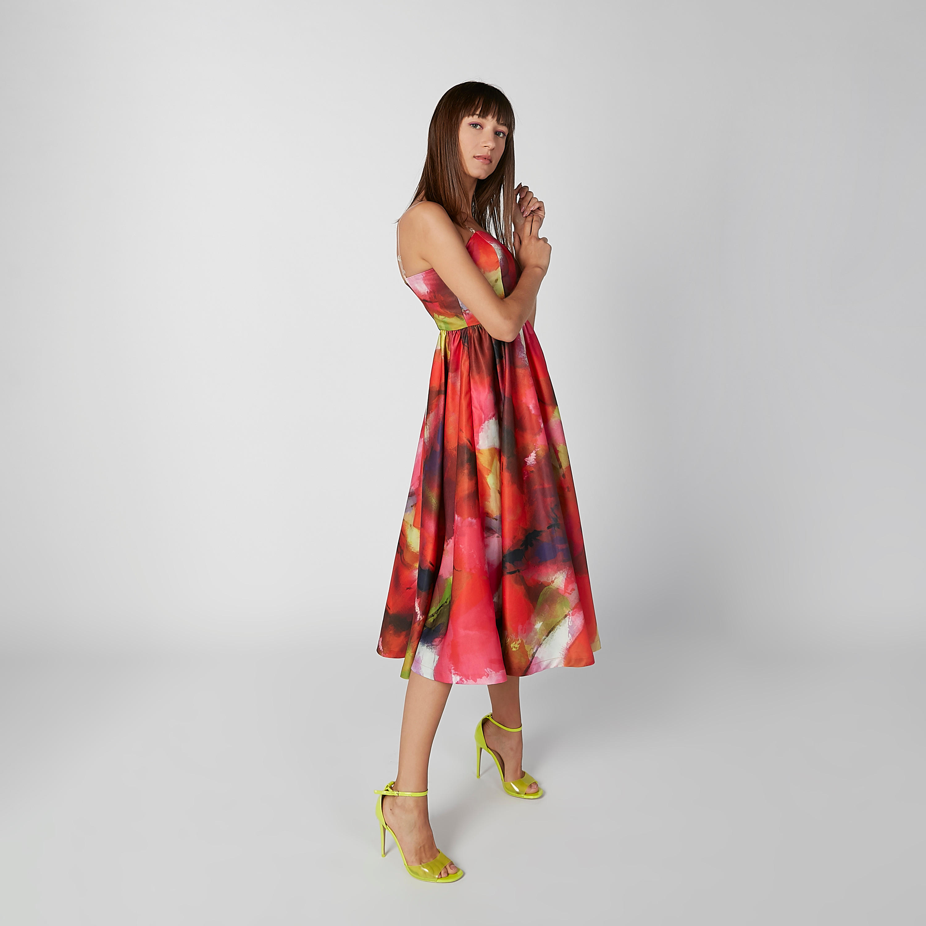 Sustainable Floral Printed Midi Off-Shoulder Dress-women-clothing-dresses-image-2
