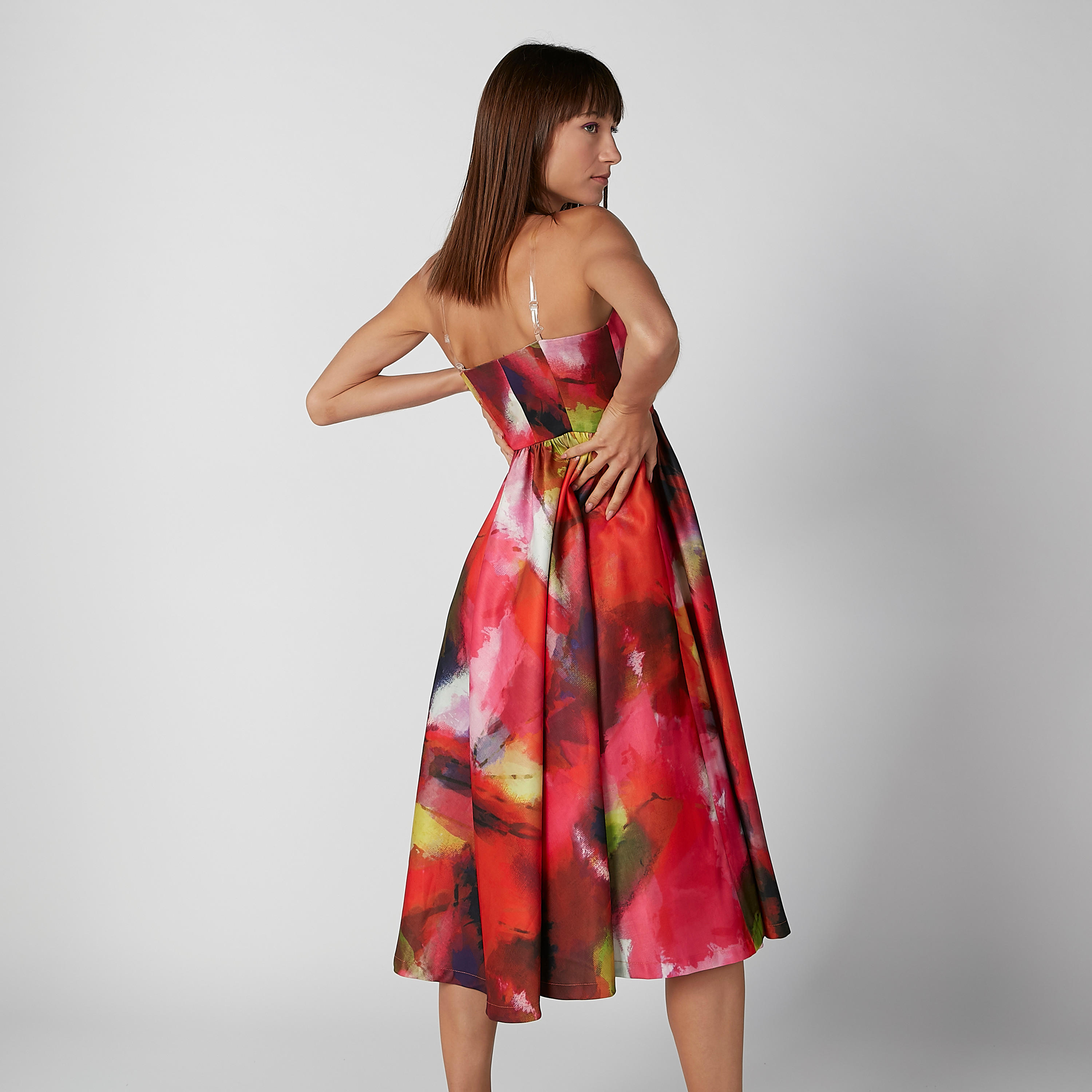 Sustainable Floral Printed Midi Off-Shoulder Dress-women-clothing-dresses-image-4
