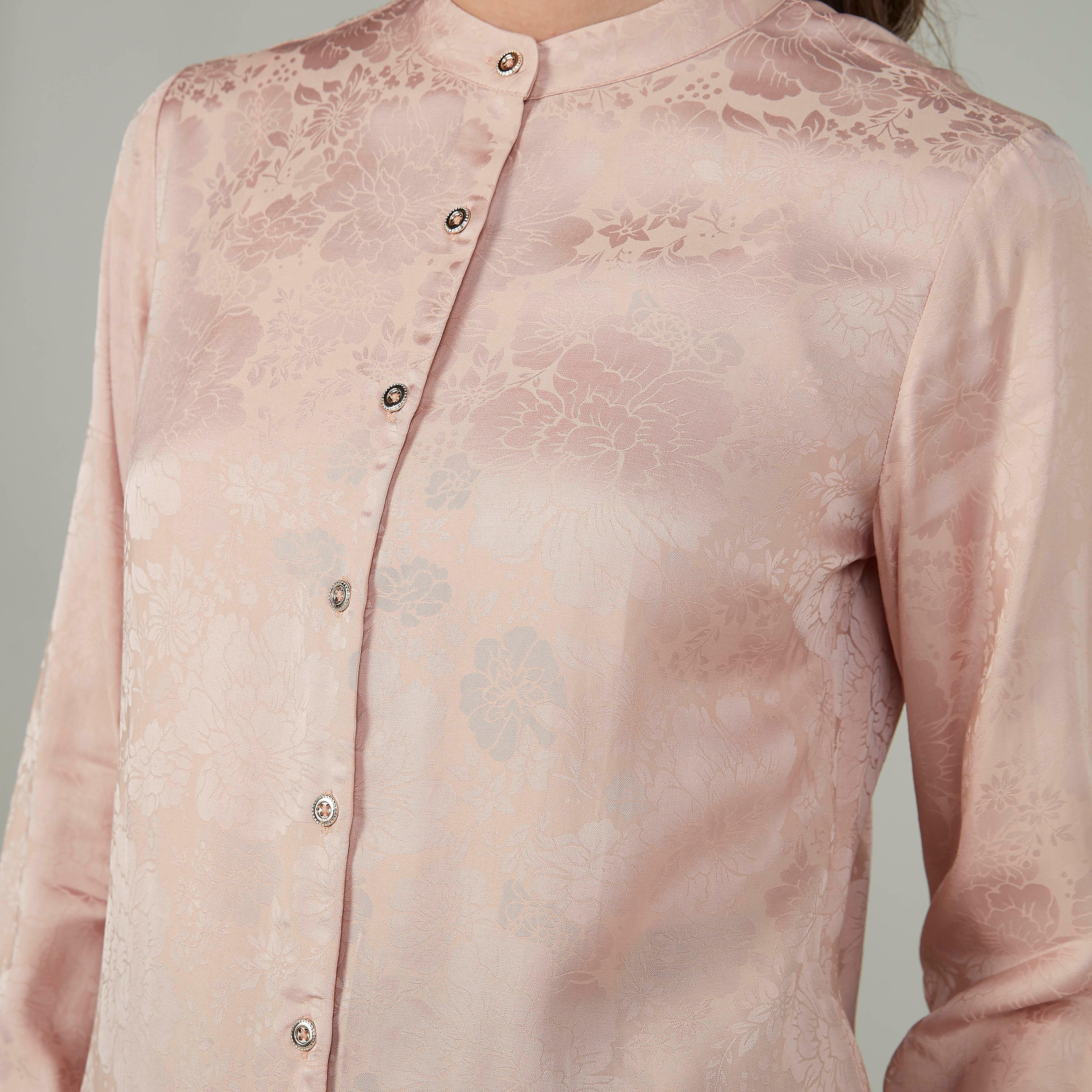 قميص بياقة ماندارين وأكمام طويلة وطبعات أزهار-women-clothing-shirtsandblouses-shirts-image-3