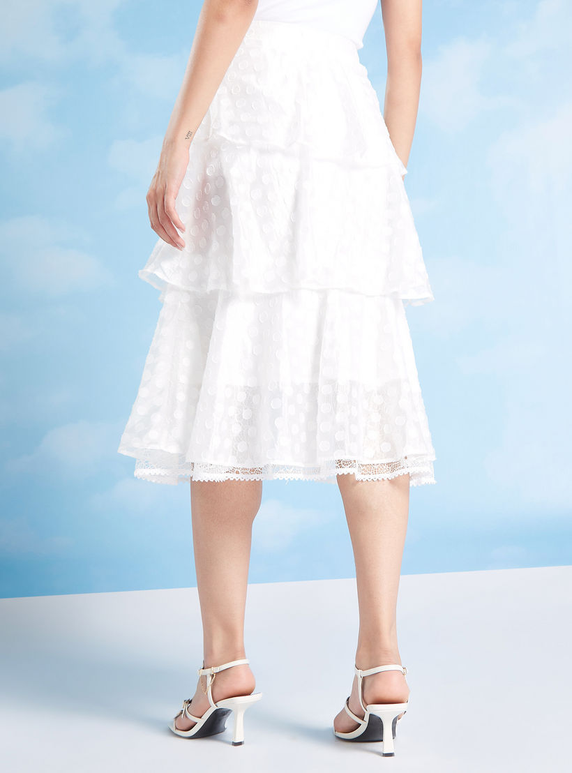 تنورة إيه لاين متوسطة الطول بخصر مطّاطي بارزة الملمس-women-clothing-bottoms-skirts-image-4