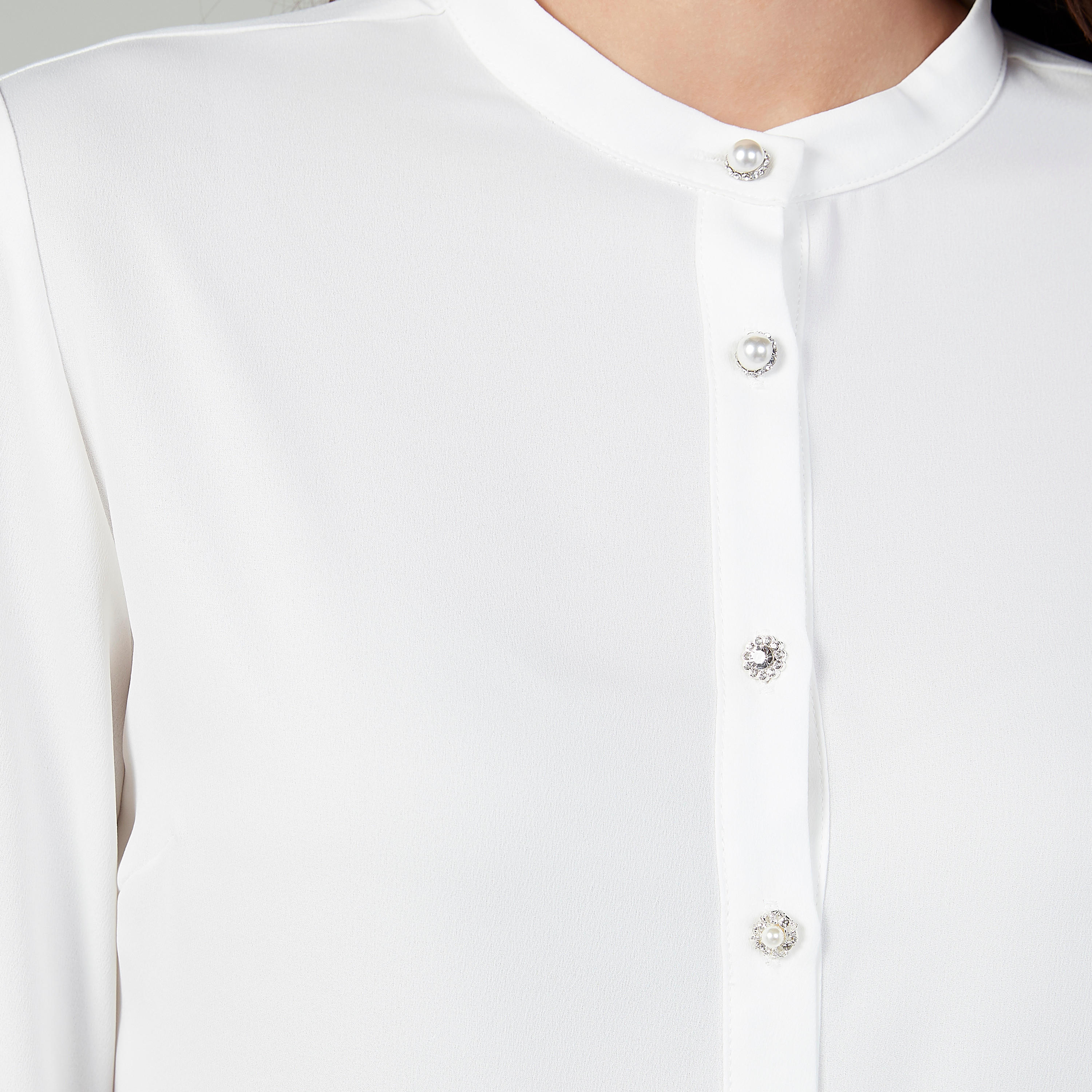 قميص سادة بياقة ماندارين وأكمام طويلة-women-clothing-shirtsandblouses-shirts-image-3