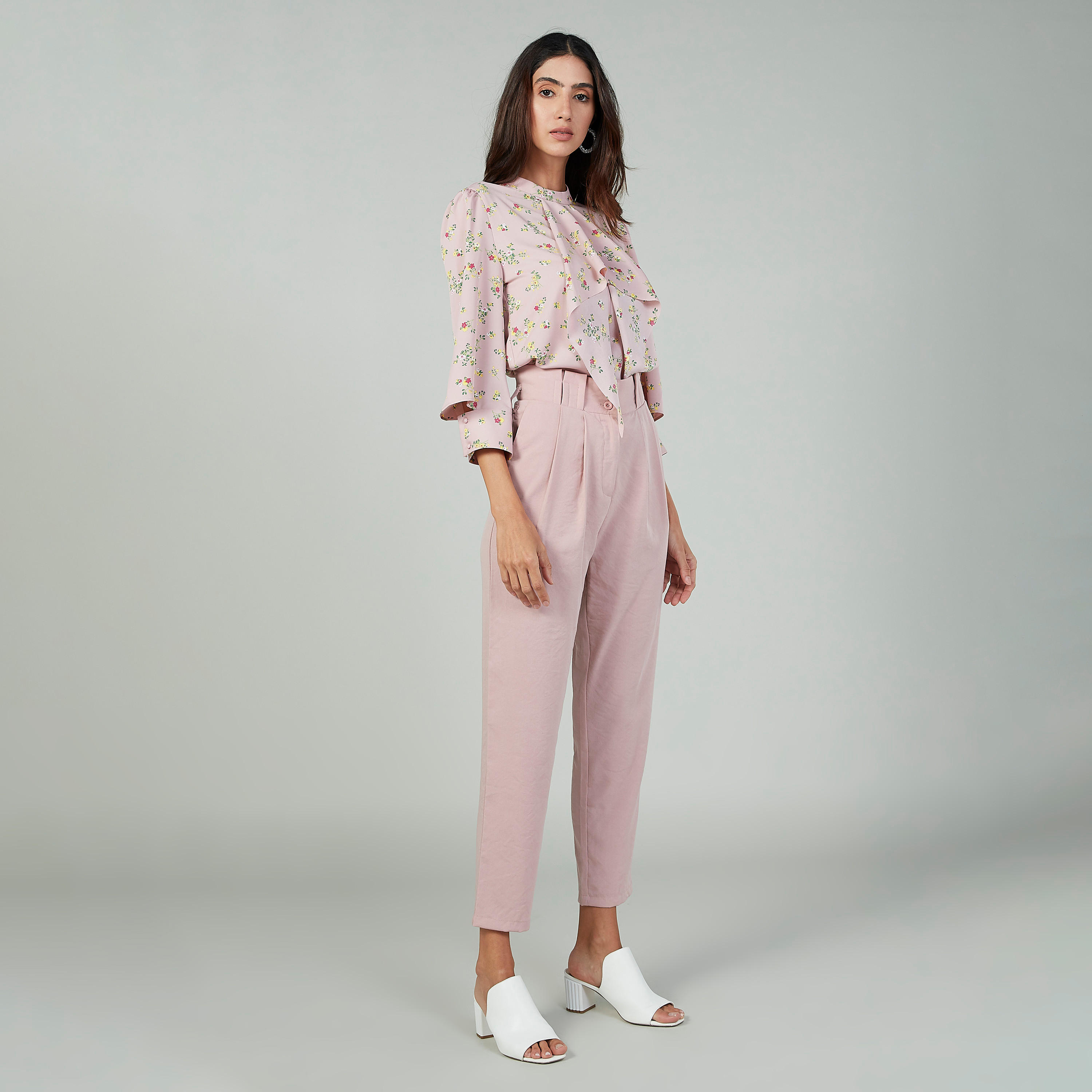 بلوزة بأكمام 3/4 وأربطة وطبعات زهرية-women-clothing-shirtsandblouses-blouses-image-2