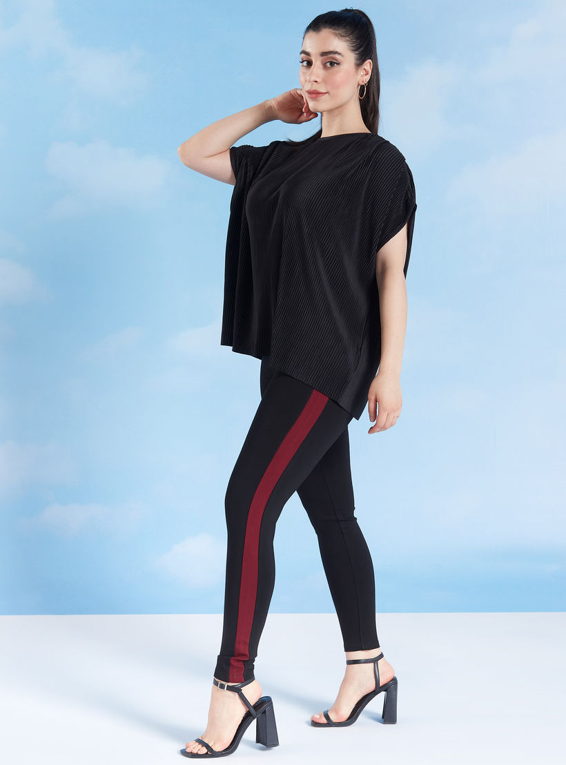 بنطلون ليقنز بونتي سكيني سادة بخصر مطّاطي متوسط الارتفاع-women-clothing-bottoms-leggings-image-2