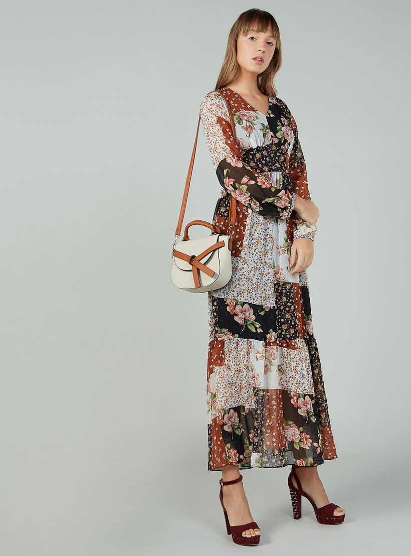 فستان طويل بياقة V وأكمام بيشوب بطبعات زهرية-women-clothing-dresses-image-2